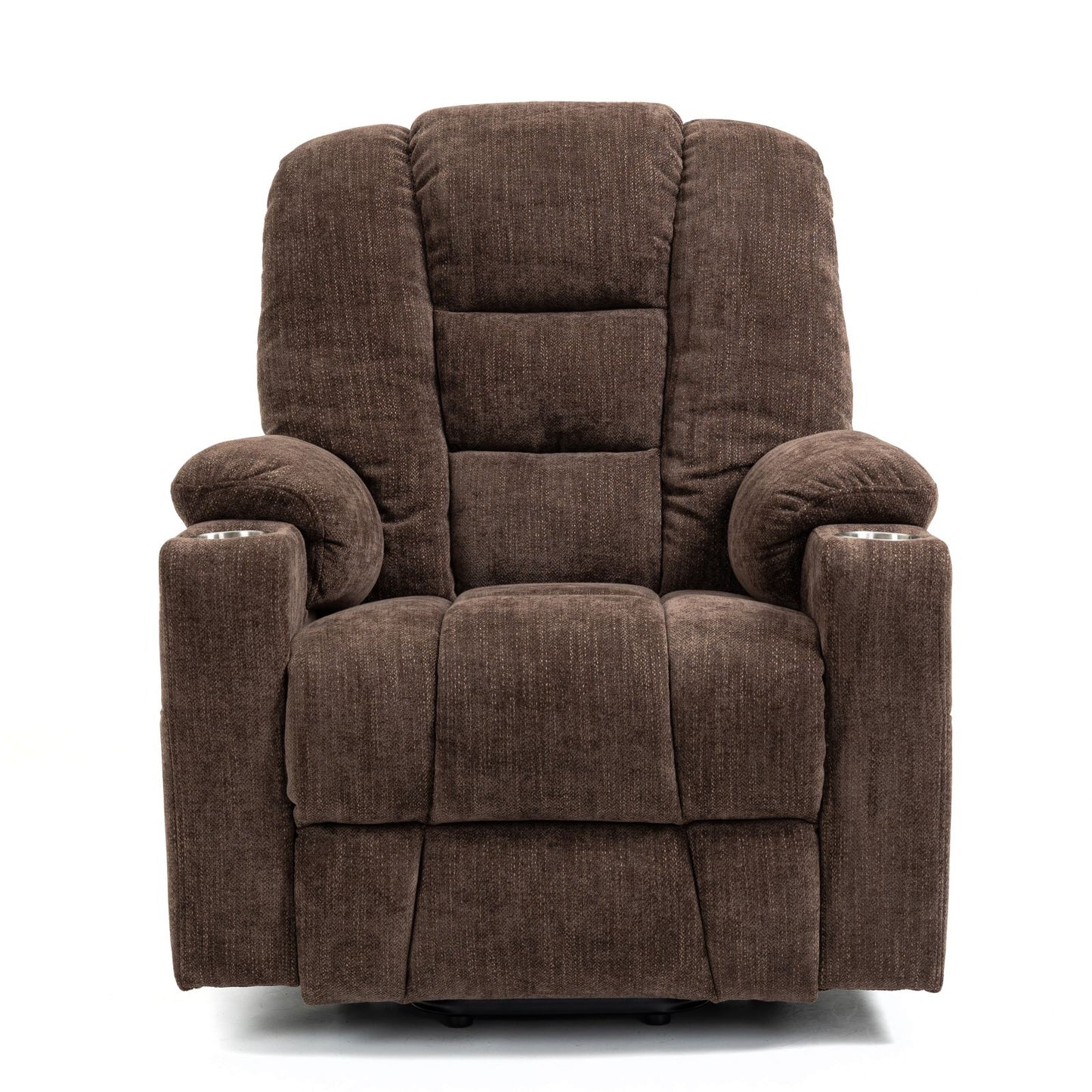 Melysen Large Power Lift Recliner Chair with Massage and Heat for Elderly, Overstuffed Wide Recliners, Heavy Duty Motion Mechanism with USB and Type C Ports, 2 Steel Cup Holders, Brown