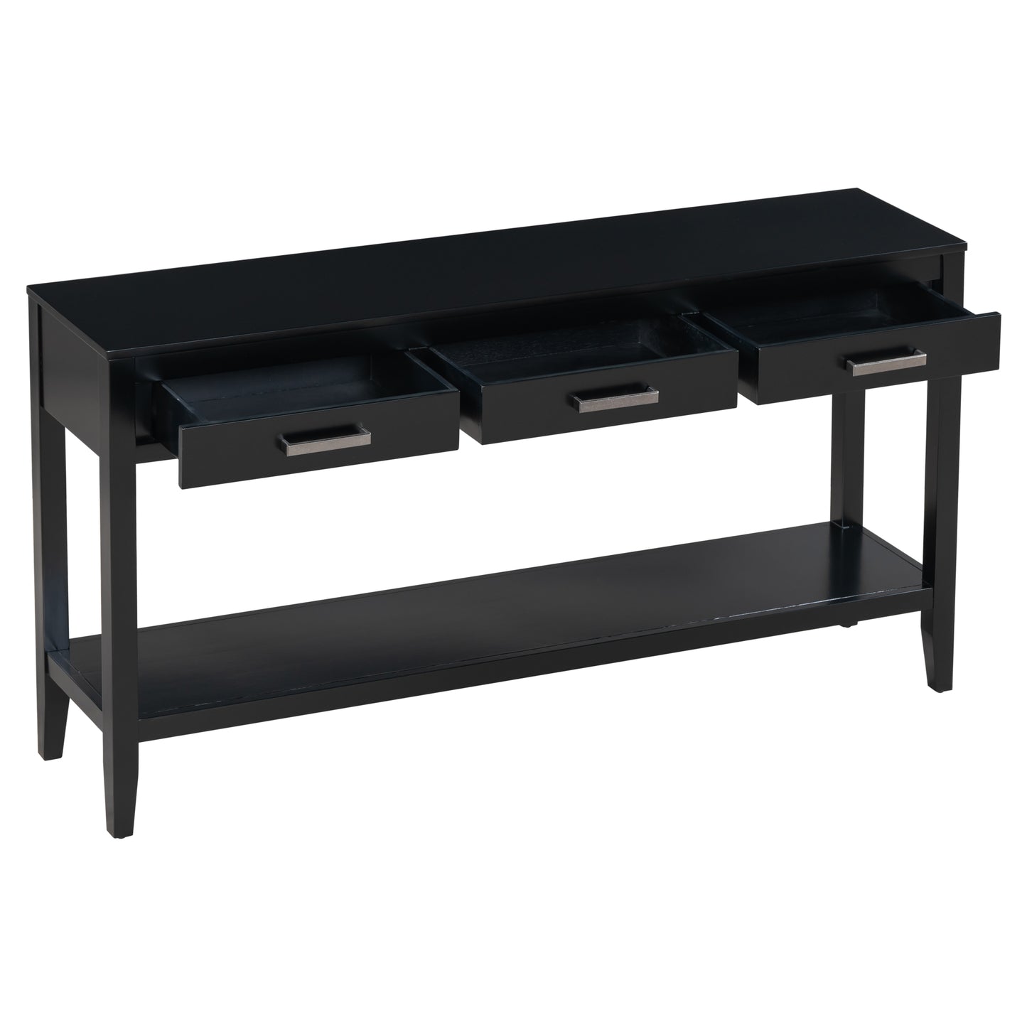 Melysen Contemporary 3-Drawer Console Table with 1 Shelf, Entrance Table for Entryway, Hallway, Living Room, Foyer, Corridor