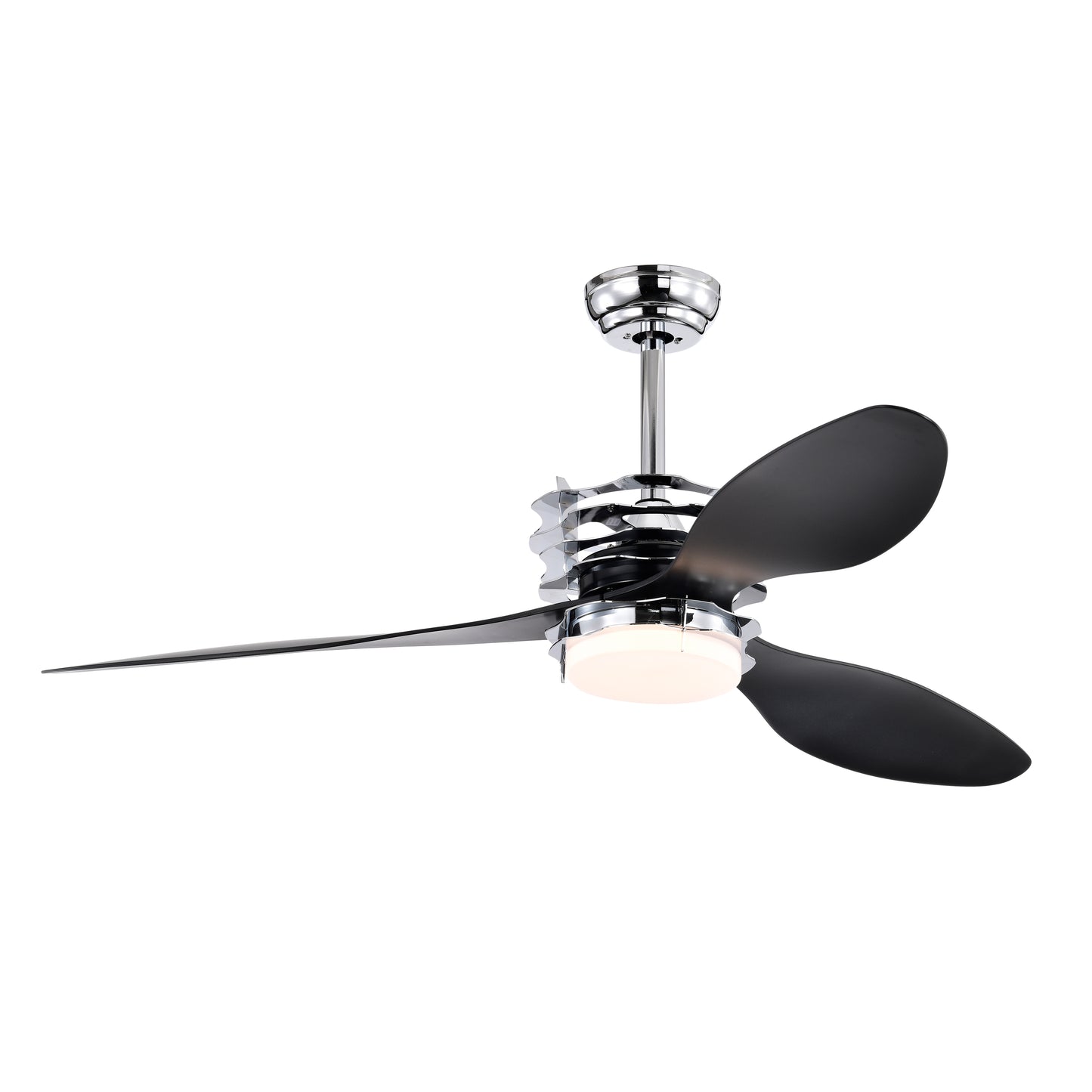 Melysen 52" ABS Blades Ceiling Fan with Lights and Remote (5 Speeds Adjustable) , DC Motor Modern Ceiling Fan with 3 ABS Fan Blades & 2 Down Rods, Indoor Ceiling Fan with Light for Home Use