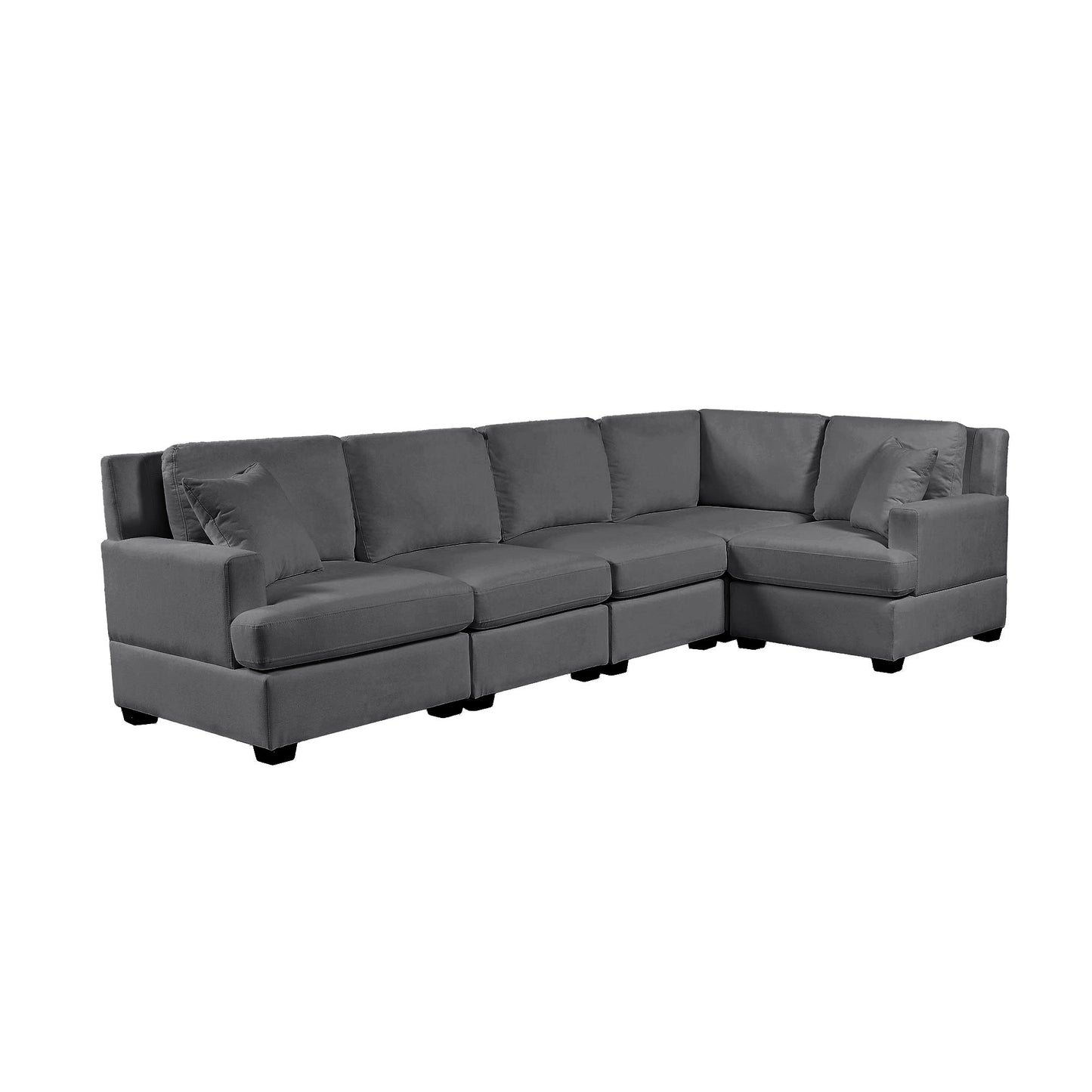 Melysen Sectional Modular Sofa with 2 Tossing cushions and Solid Frame for Living Room