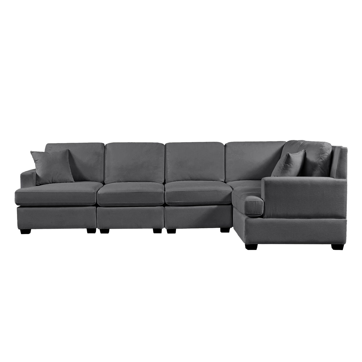 Melysen Sectional Modular Sofa with 2 Tossing cushions and Solid Frame for Living Room