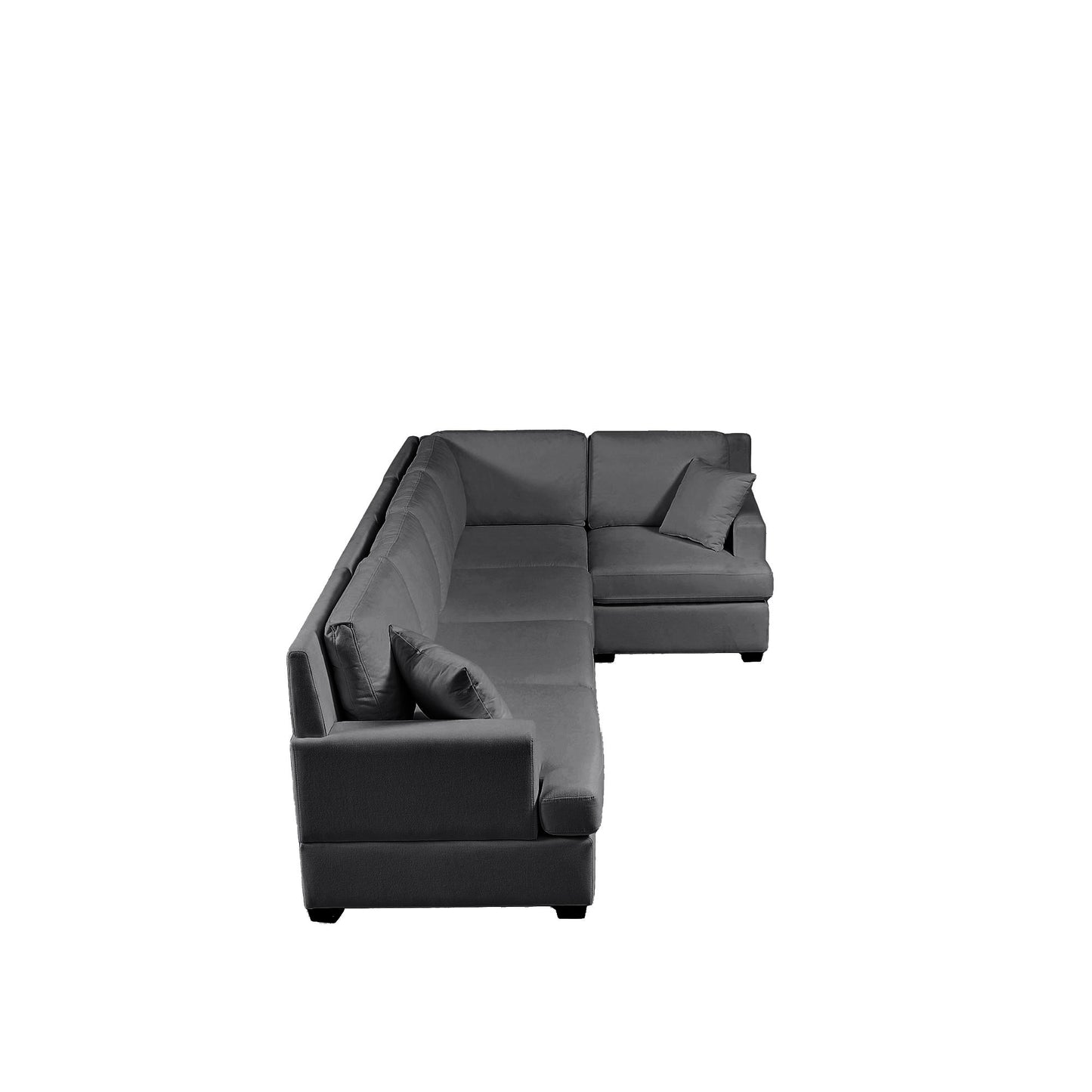 Melysen Sectional Modular Sofa with 2 Tossing cushions and Solid Frame for Living Room