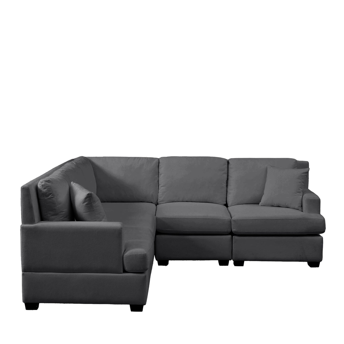 Melysen Sectional Modular Sofa with 2 Tossing cushions and Solid Frame for Living Room