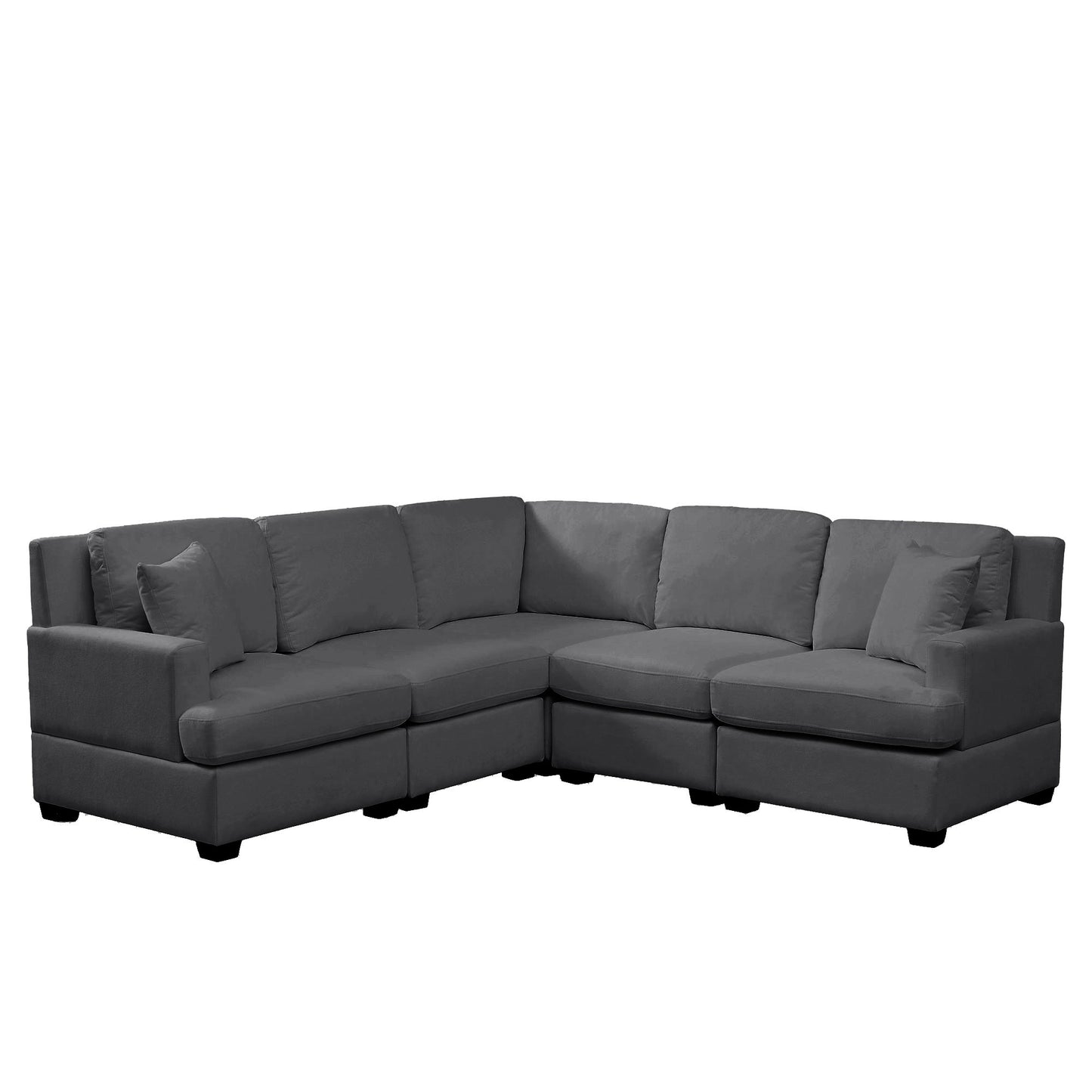 Melysen Sectional Modular Sofa with 2 Tossing cushions and Solid Frame for Living Room