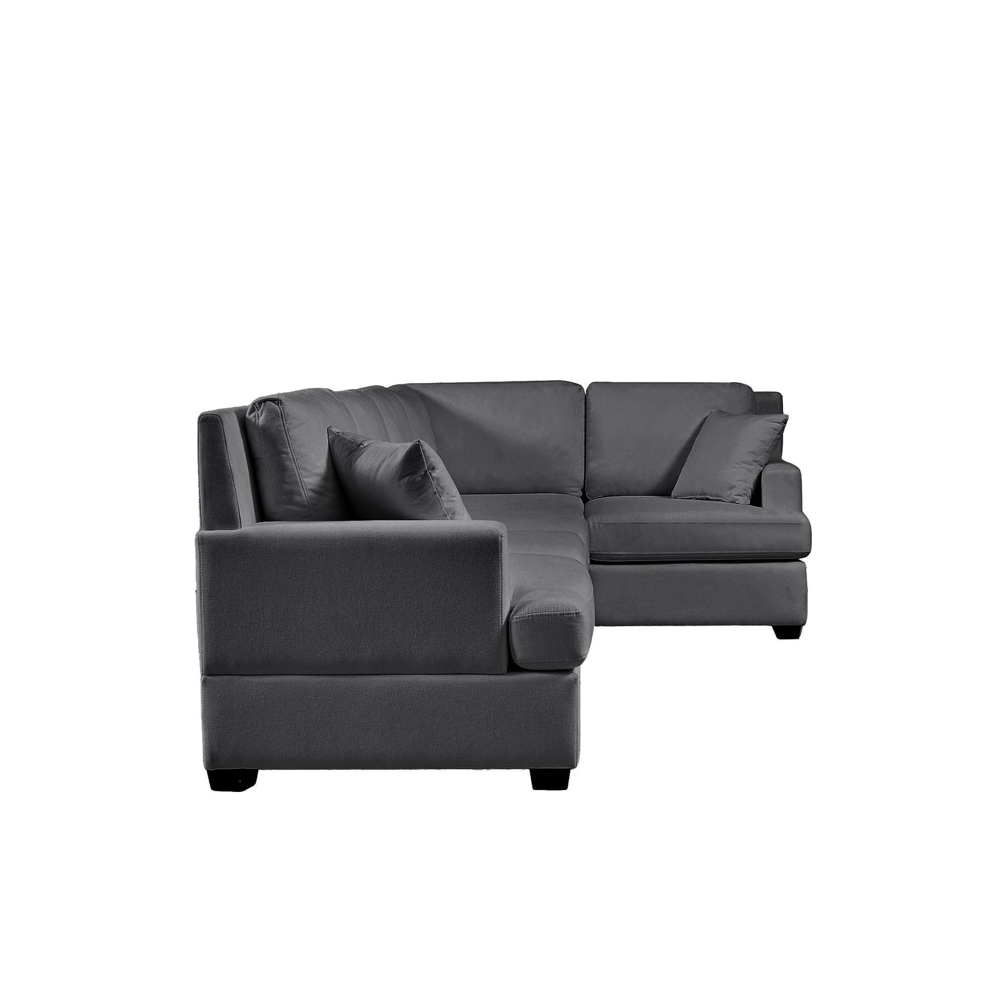 Melysen Sectional Modular Sofa with 2 Tossing cushions and Solid Frame for Living Room