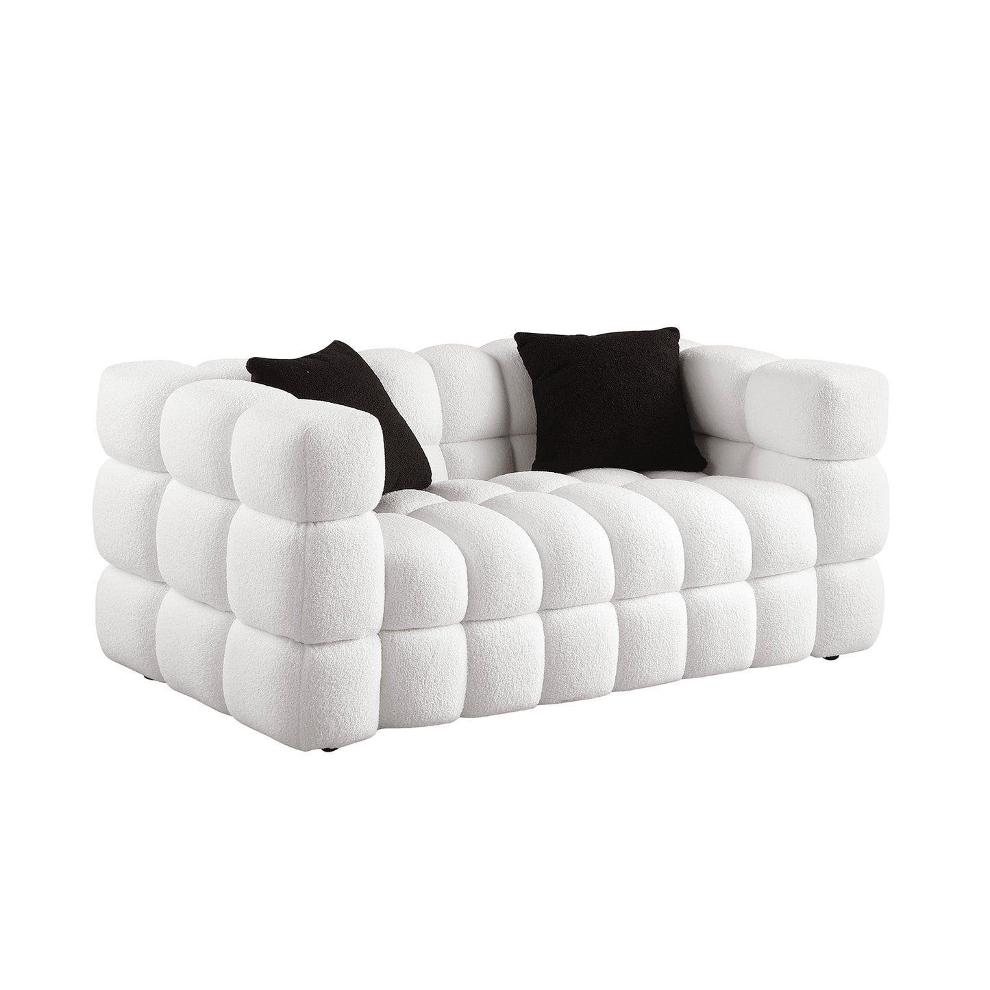 Melysen 62.2 "Modern Living Room Cotton Candy Sofa, 2-Seat Sofa, White.