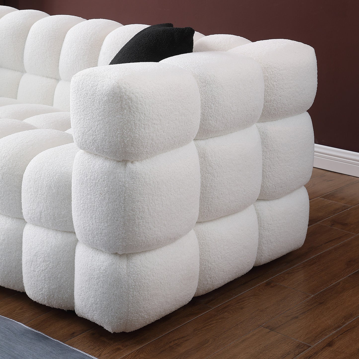 Melysen 62.2 "Modern Living Room Cotton Candy Sofa, 2-Seat Sofa, White.