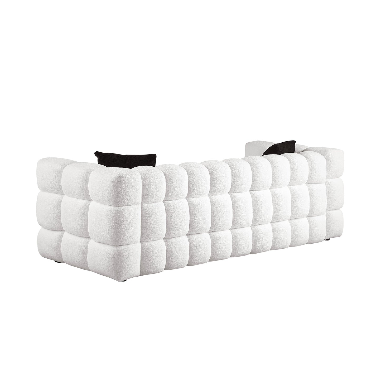 Melysen 84.3 "Modern Living Room Cotton Candy Sofa, 3-Seat Sofa, White.