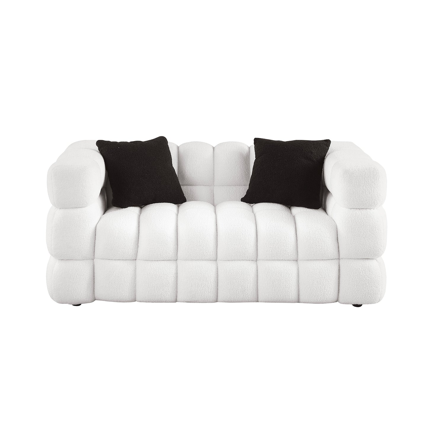 Melysen 62.2 "Modern Living Room Cotton Candy Sofa, 2-Seat Sofa, White.