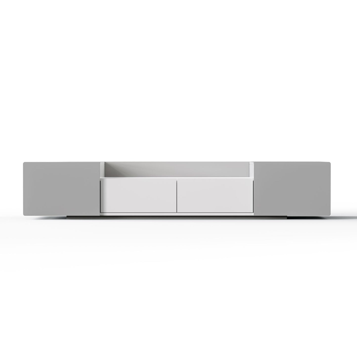 Melysen Modern TV Stand for 70" TV with Large Storage Space, Magnetic Cabinet Door, Entertainment Center for Living Room,Bedroom,Grey