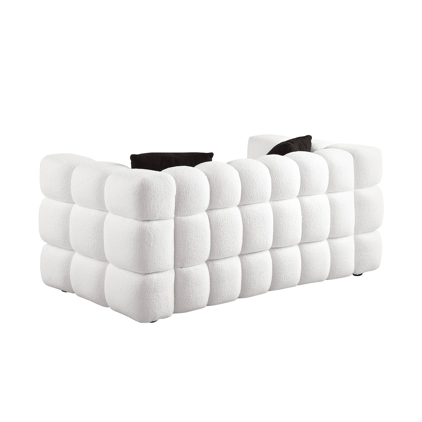 Melysen 62.2 "Modern Living Room Cotton Candy Sofa, 2-Seat Sofa, White.