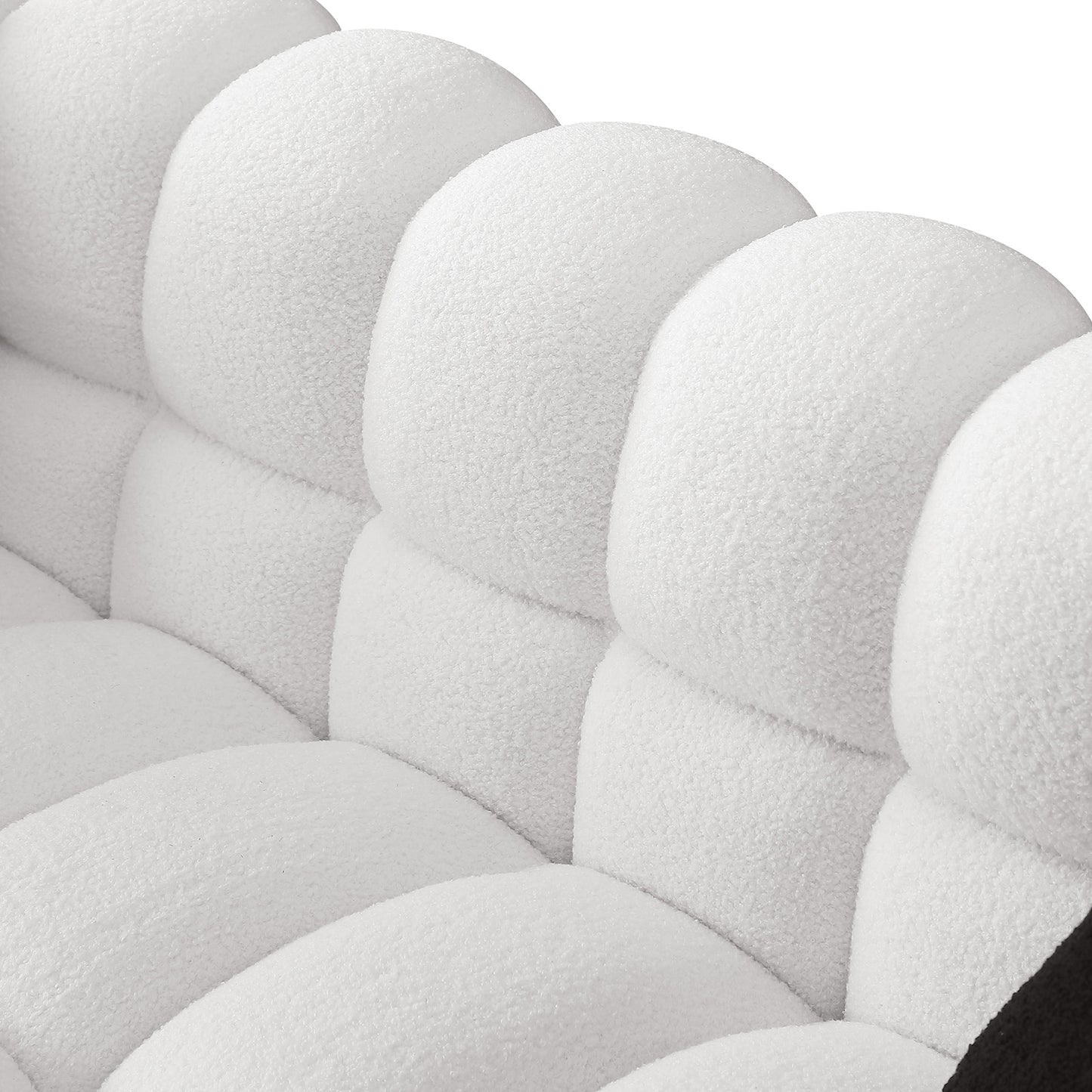 Melysen 62.2 "Modern Living Room Cotton Candy Sofa, 2-Seat Sofa, White.