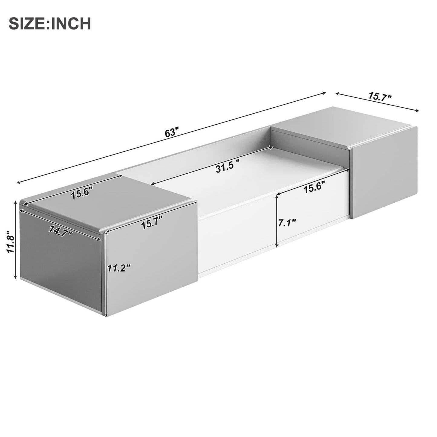 Melysen Modern TV Stand for 70" TV with Large Storage Space, Magnetic Cabinet Door, Entertainment Center for Living Room,Bedroom,Grey