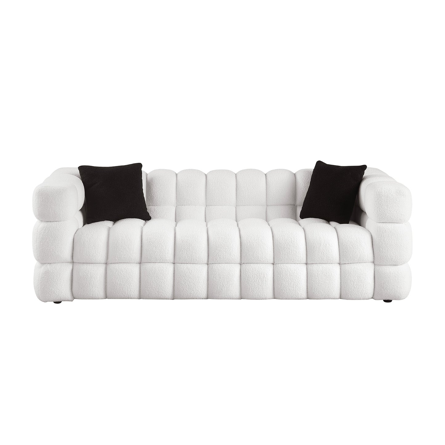 Melysen 84.3 "Modern Living Room Cotton Candy Sofa, 3-Seat Sofa, White.