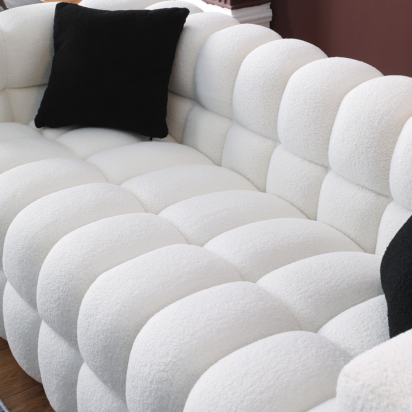 Melysen 62.2 "Modern Living Room Cotton Candy Sofa, 2-Seat Sofa, White.