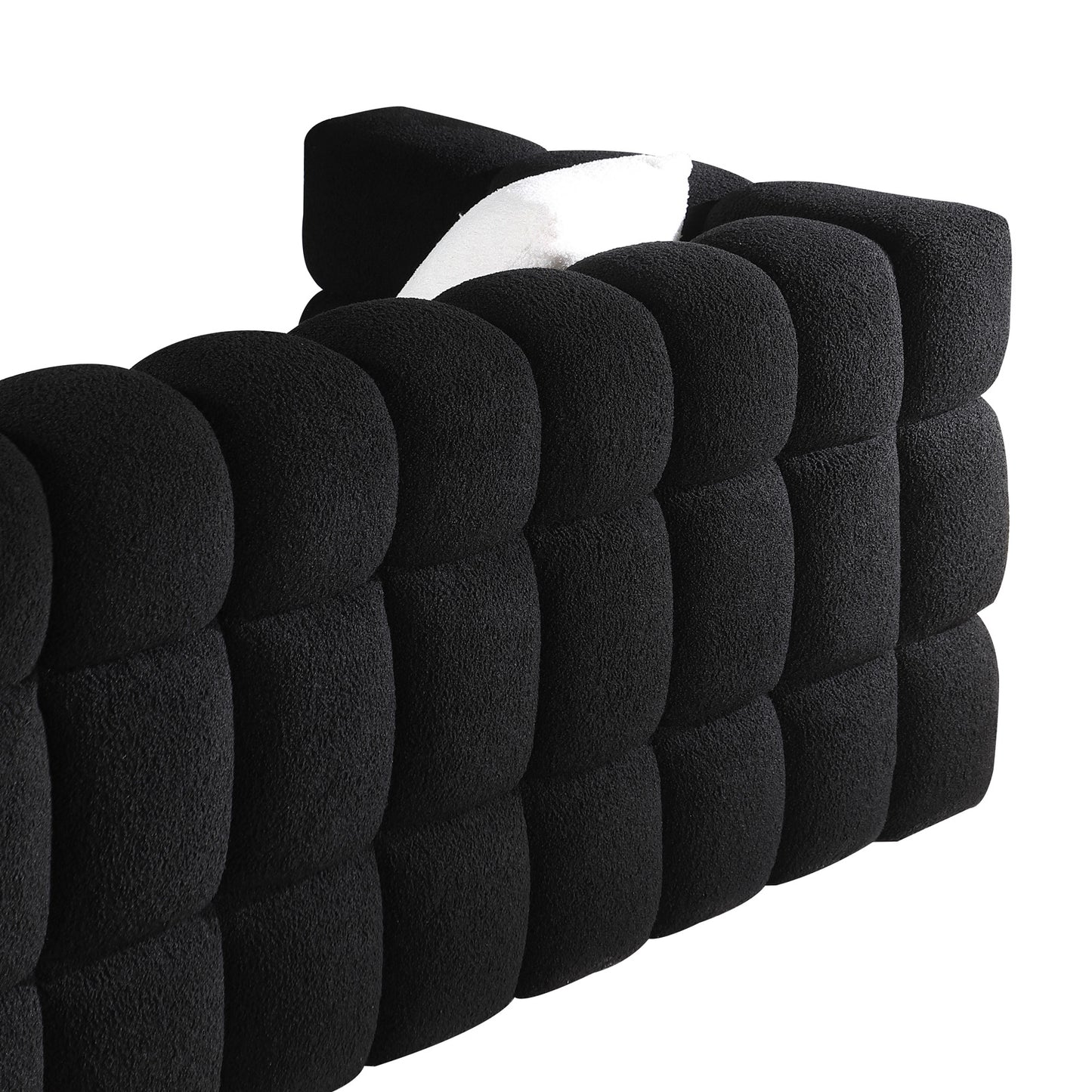 Melysen 84.3 "Modern Living Room Cotton Candy Sofa, 3-Seat Sofa, Black.