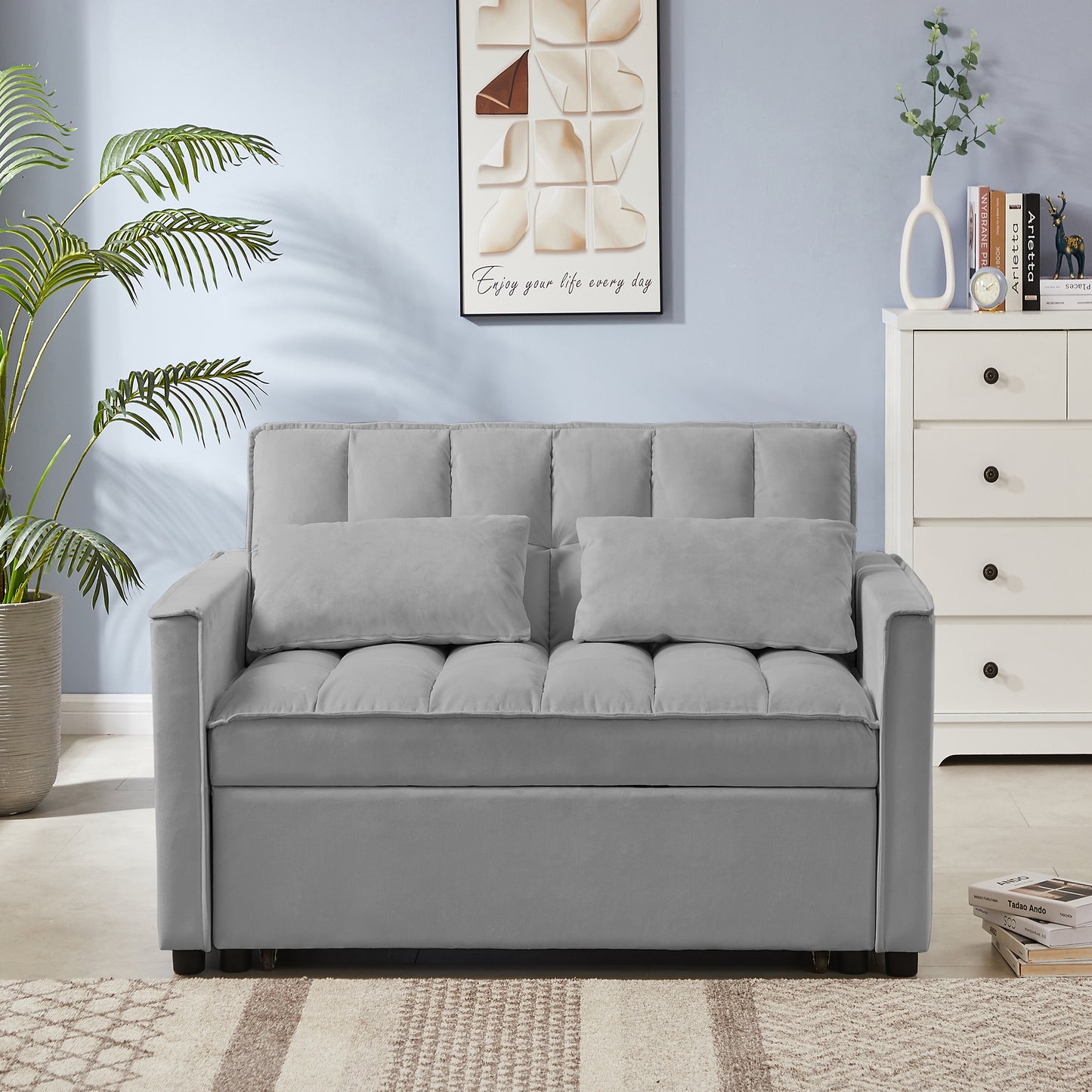 Melysen Velvet Loveseat Sofa Bed