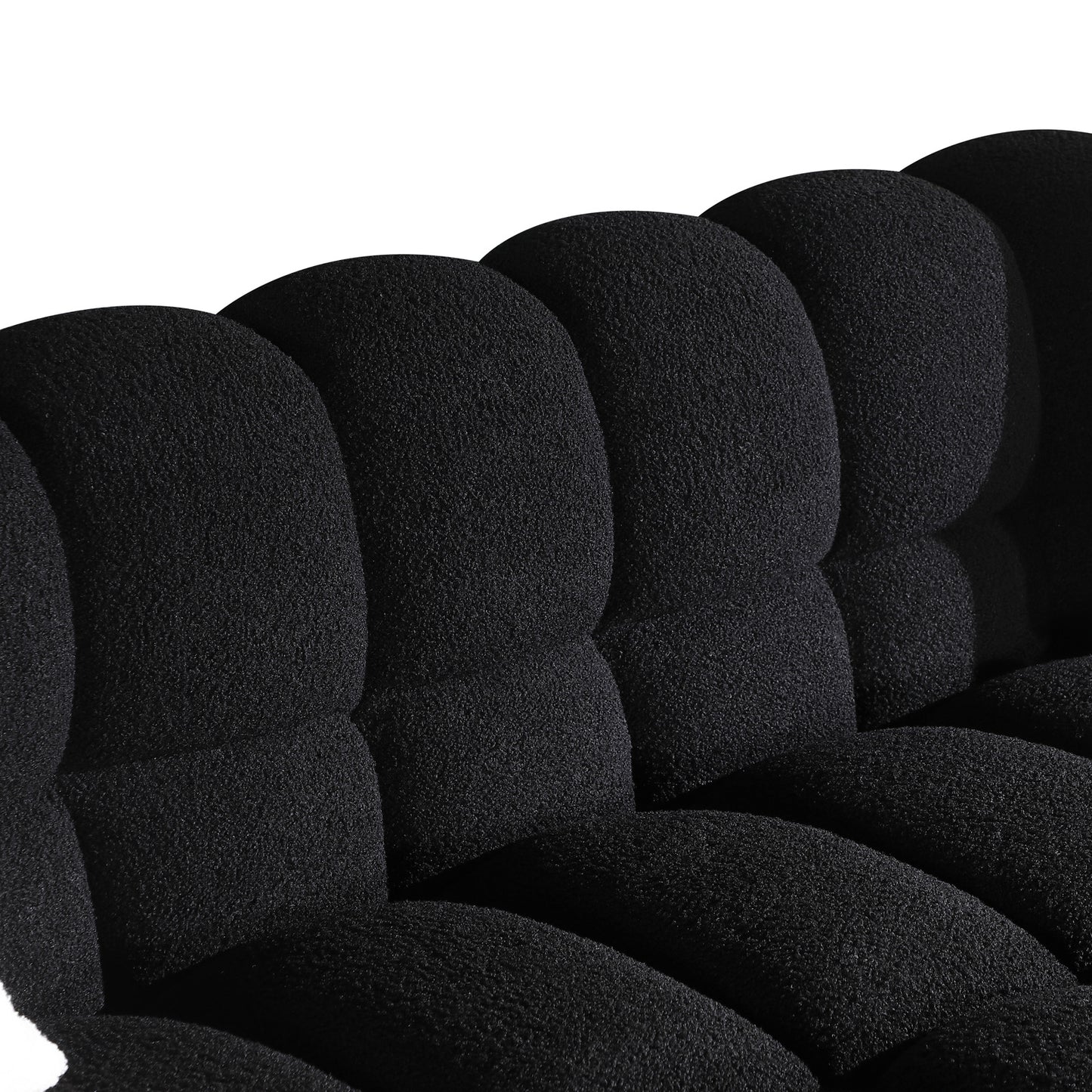 Melysen 84.3 "Modern Living Room Cotton Candy Sofa, 3-Seat Sofa, Black.