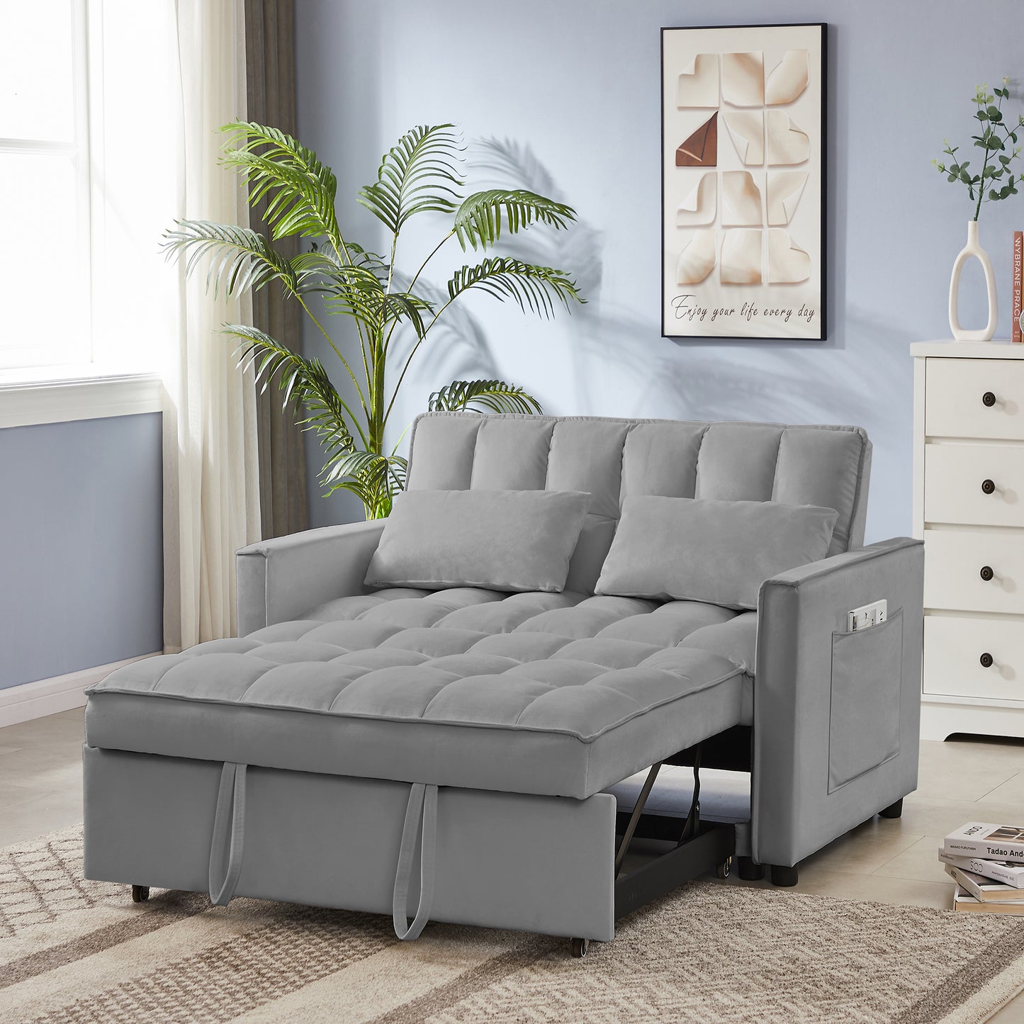 Melysen Velvet Loveseat Sofa Bed