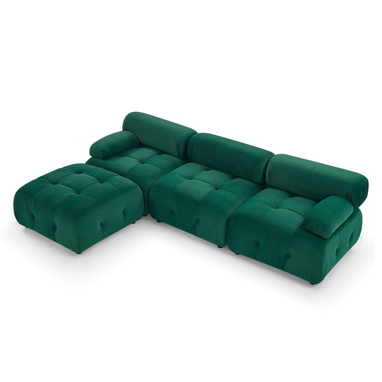 Melysen 93 "Modern Living Room Modular Combined Sofa,Green Velvet