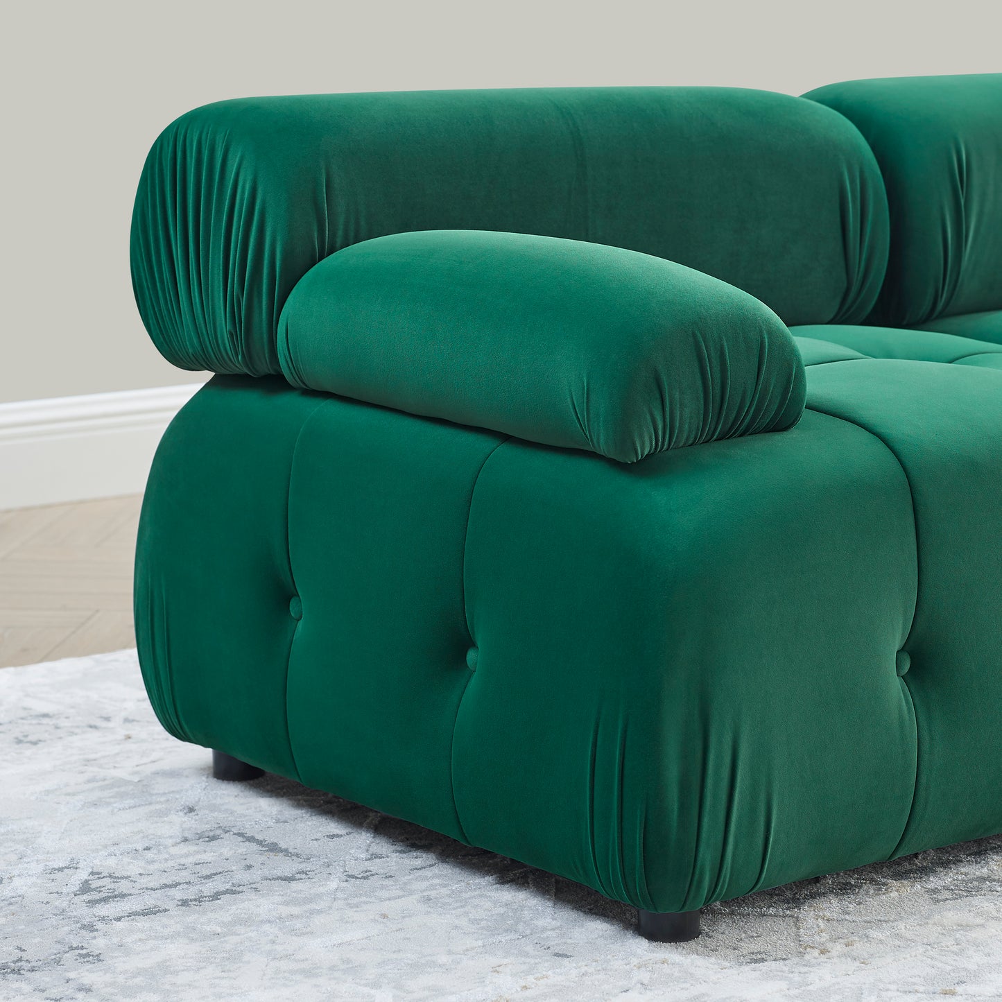 Melysen 93 "Modern Living Room Modular Combined Sofa,Green Velvet