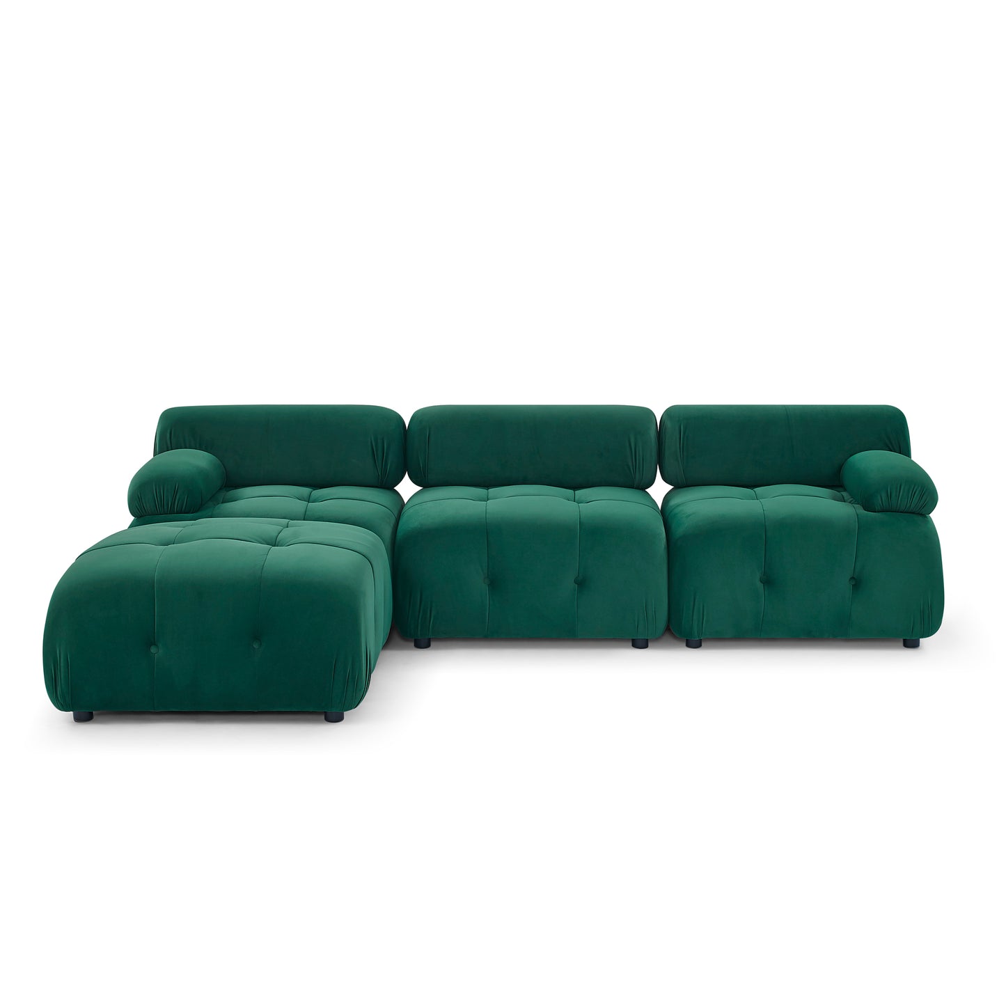 Melysen 93 "Modern Living Room Modular Combined Sofa,Green Velvet