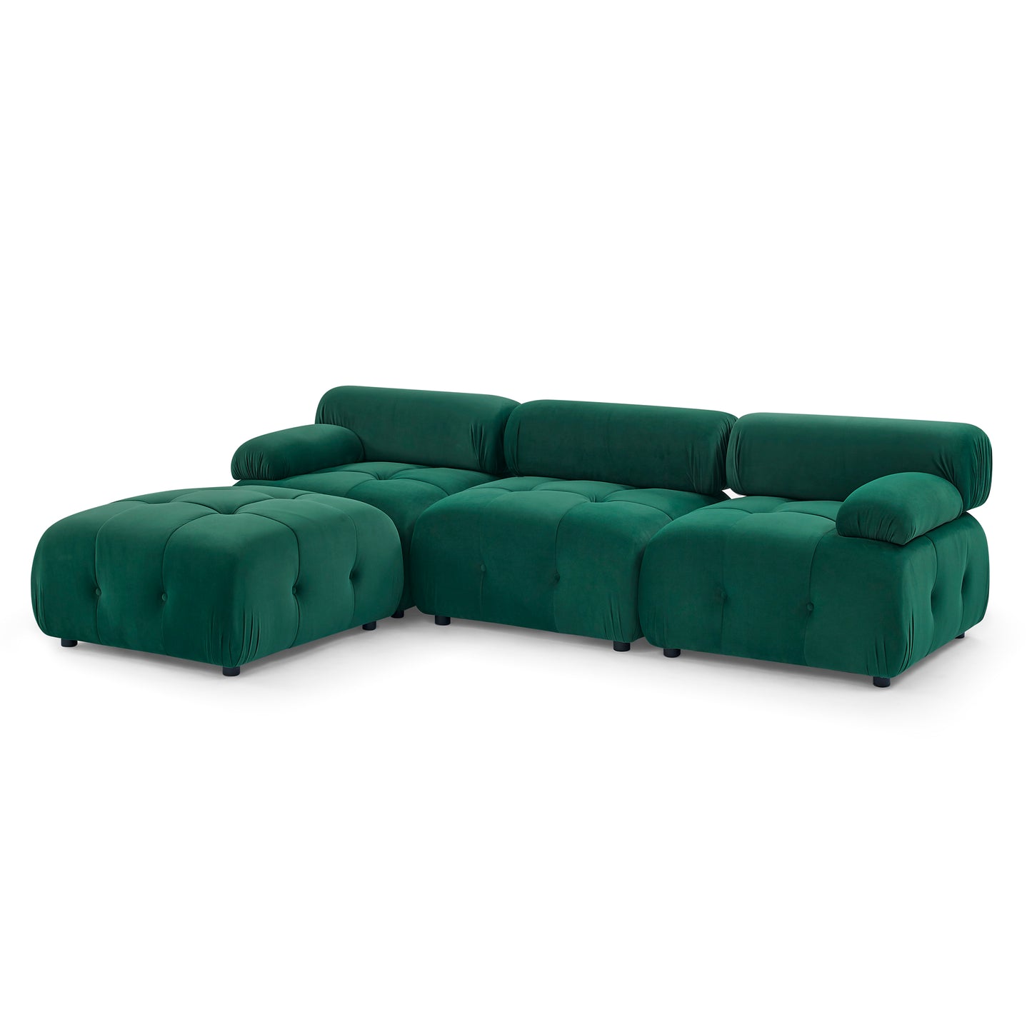 Melysen 93 "Modern Living Room Modular Combined Sofa,Green Velvet