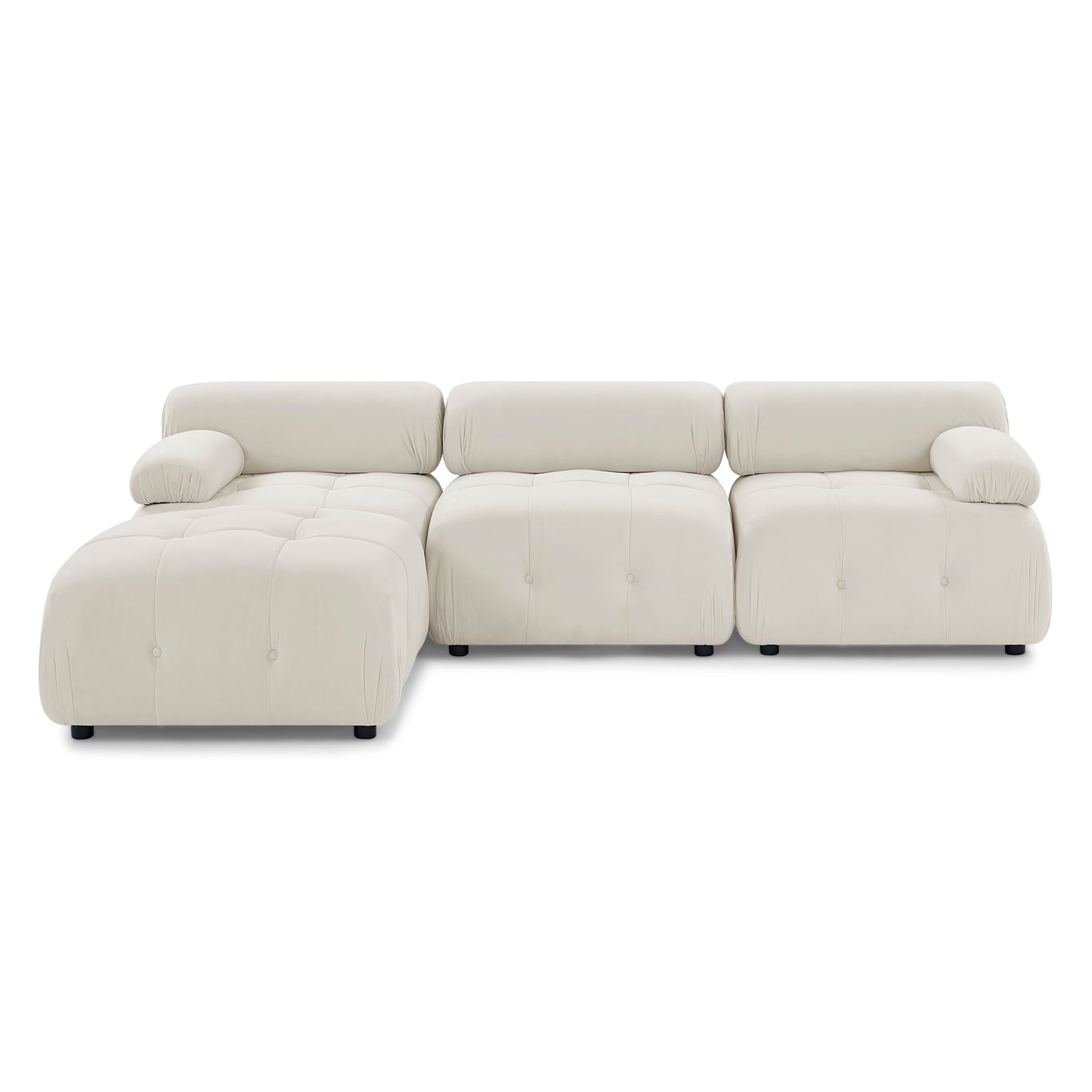 Melysen 93 "Modern Living Room Modular Combined Sofa,Beige Velvet