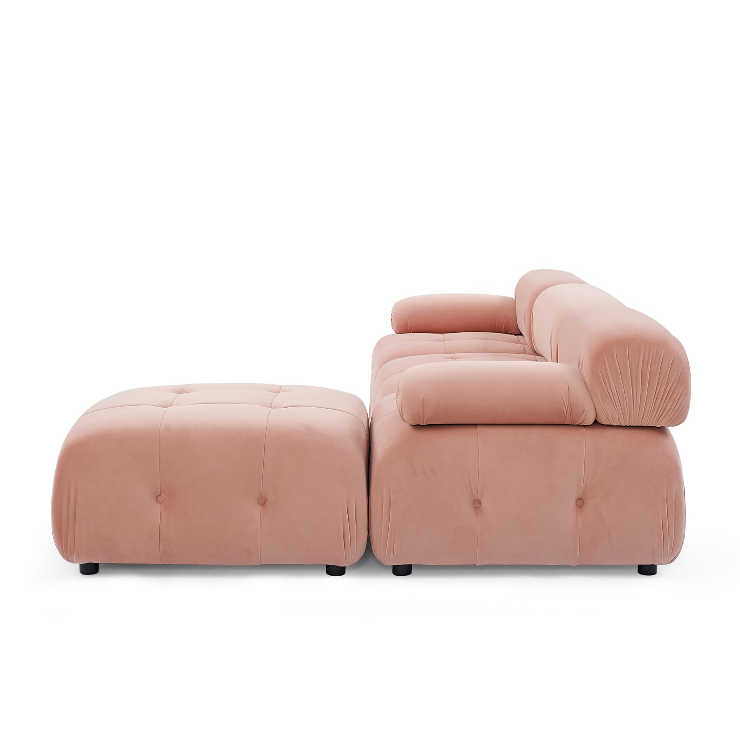 Melysen 93 "Modern Living Room Modular Combined Sofa,Pink Velvet