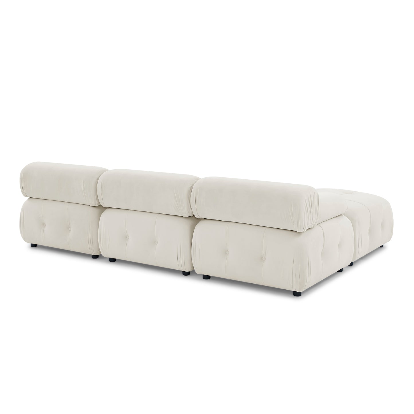 Melysen 93 "Modern Living Room Modular Combined Sofa,Beige Velvet