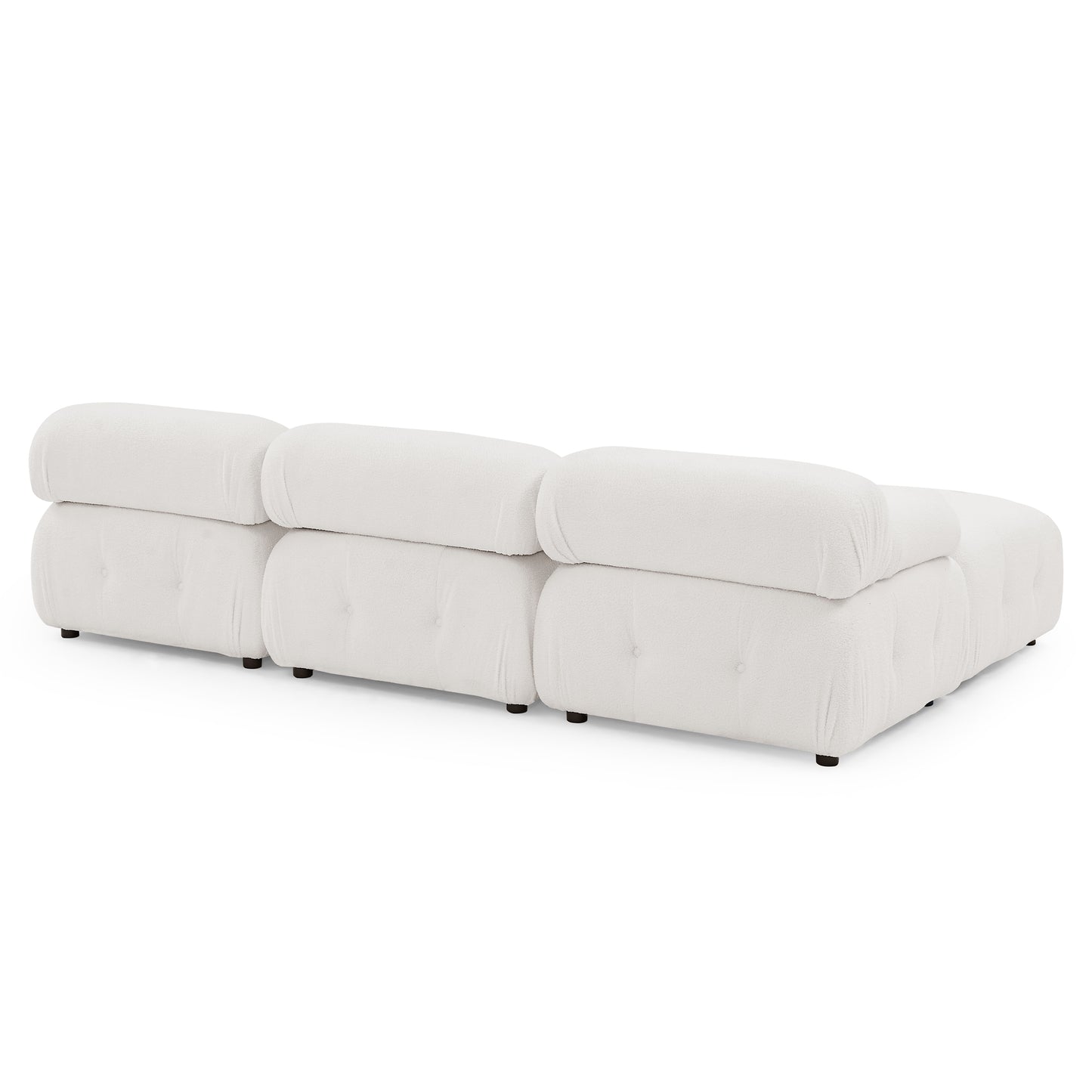 Melysen 93 "Modern Living Room Modular Combined Sofa,Ivory Teddy Fabric