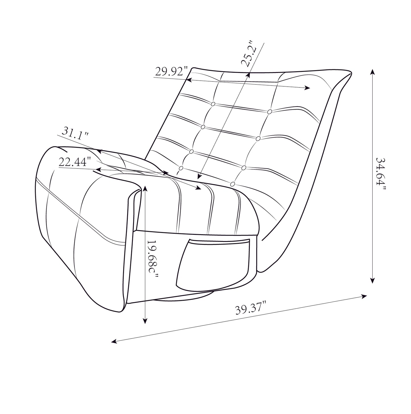 Melysen Swivel Glider Power Recliner Chair Leisure Style Living Rocking chair Color White