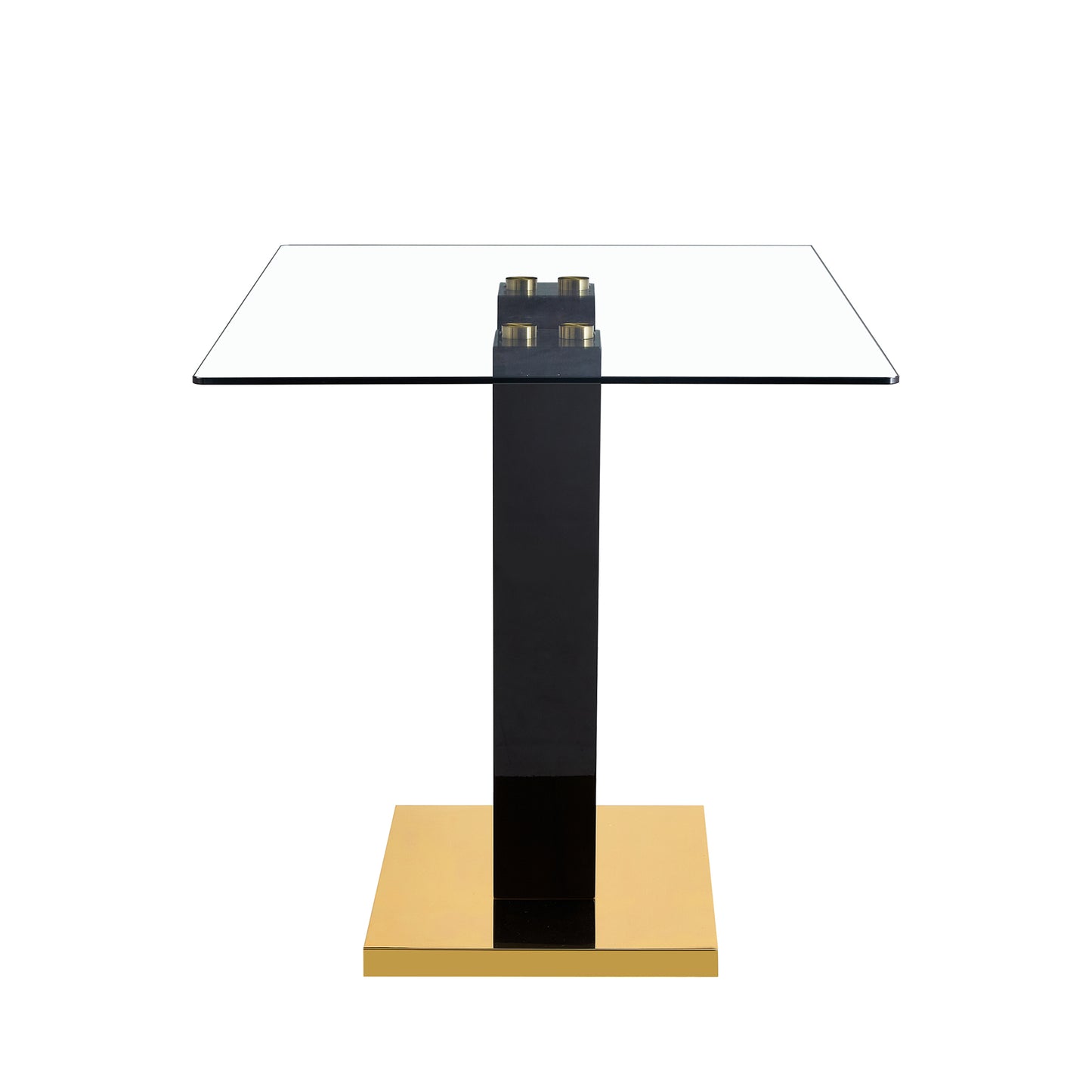 Melysen Modern Glass Dining Table for 6-8,Rectangular Glass Dinner Table with Tempered Glass Tabletop and Black V-Shaped Pedestal