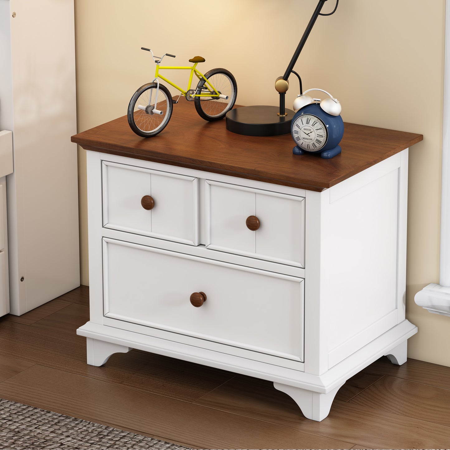 Wooden Captain Two-Drawer Nightstand Kids Nightstand