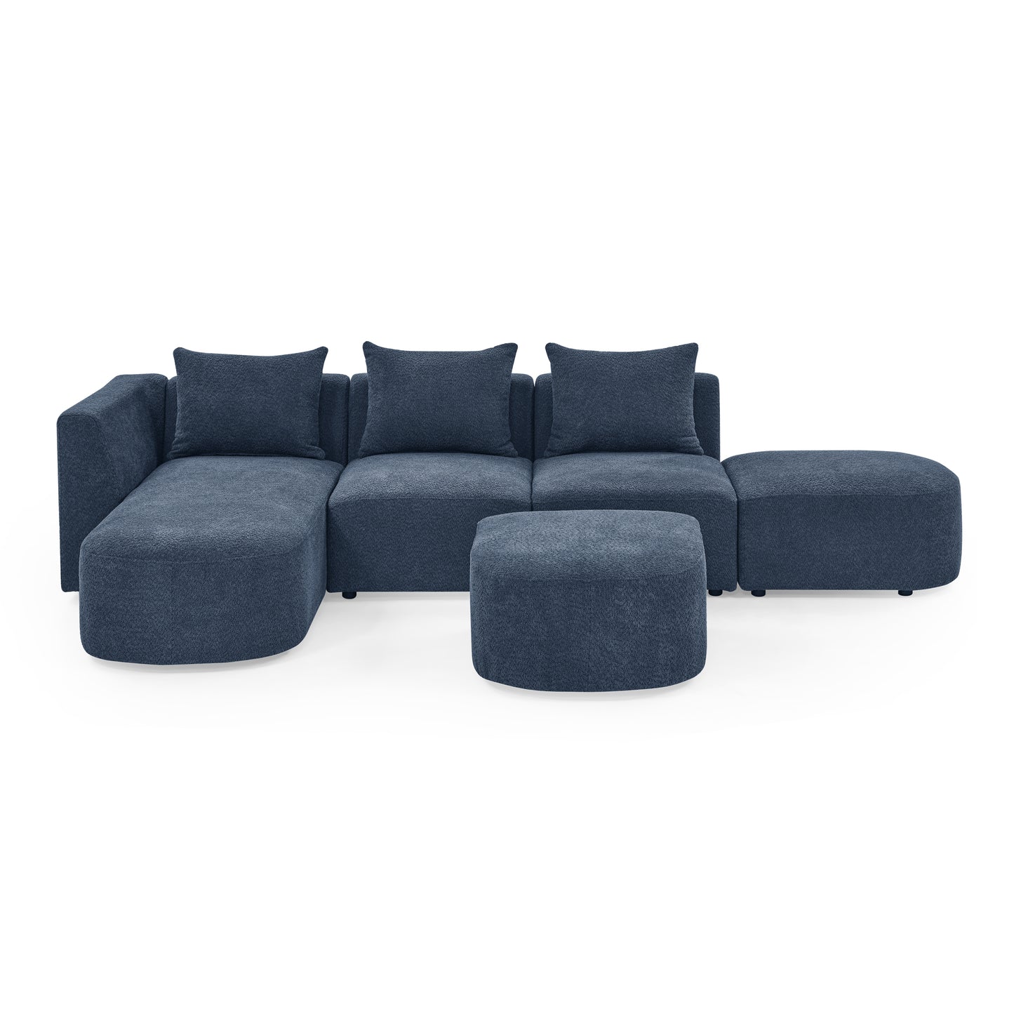 Melysen Sectional Sofa,Modular Sofa,DIY Combination Sofa,Loop Yarn Fabric,Navy