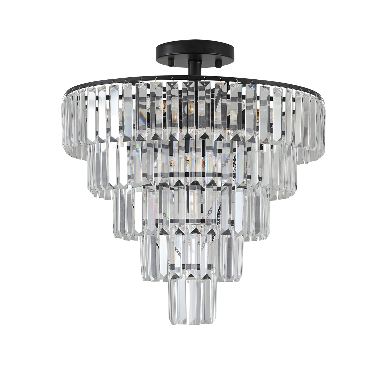 Black large crystal chandelier,E12(No Bulbs)