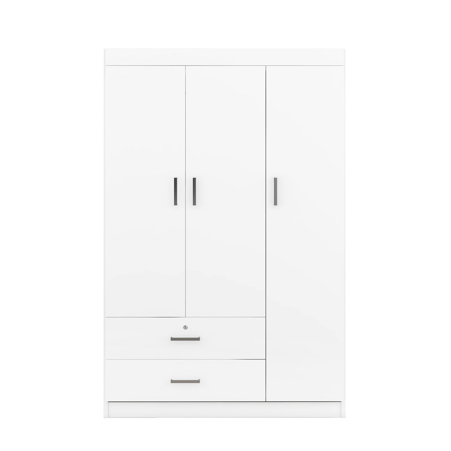 Melysen 3-Door Wardrobe with 2 Drawers, White