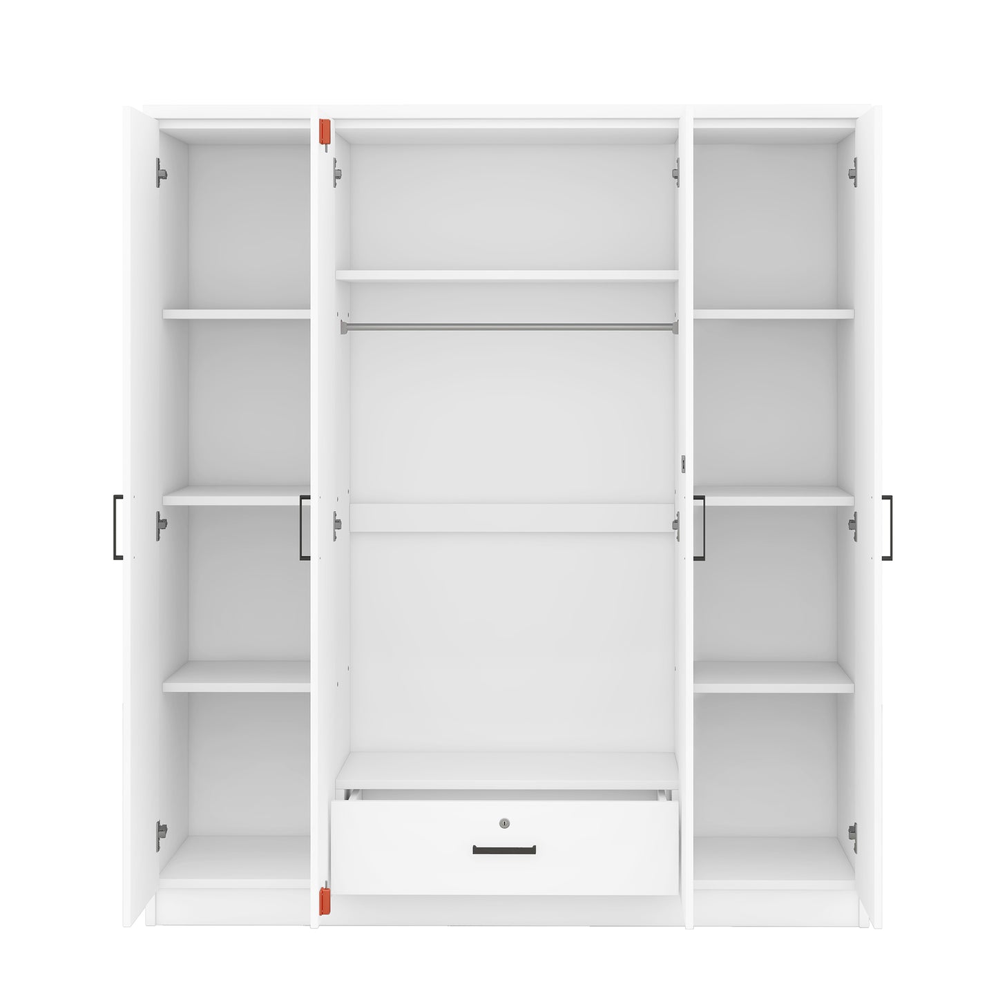 Melysen 4-Door Wardrobe with 1 Drawer, White