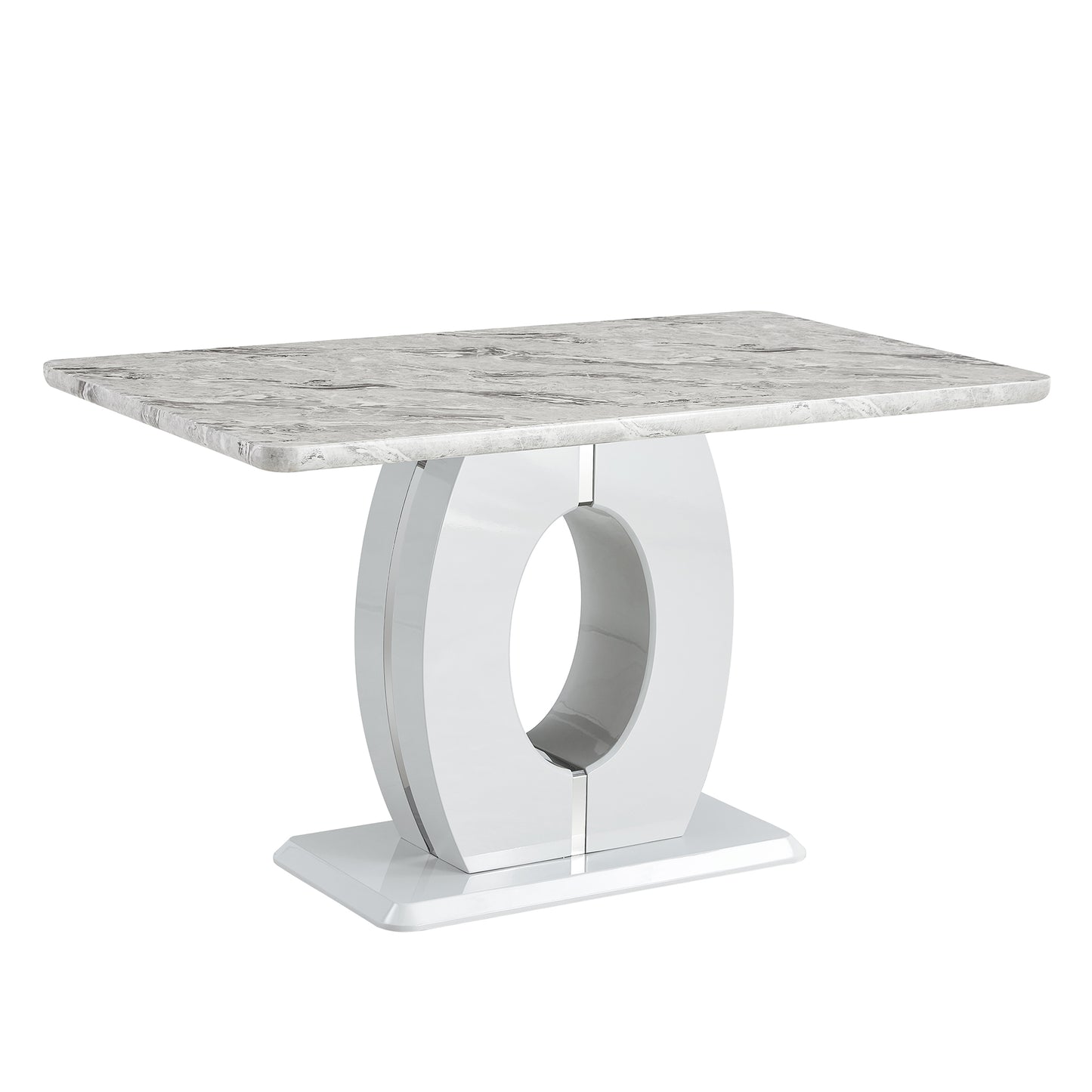 Melysen Modern Simple and Luxurious Grey Imitation Marble Grain Dining Table Rectangular office Table