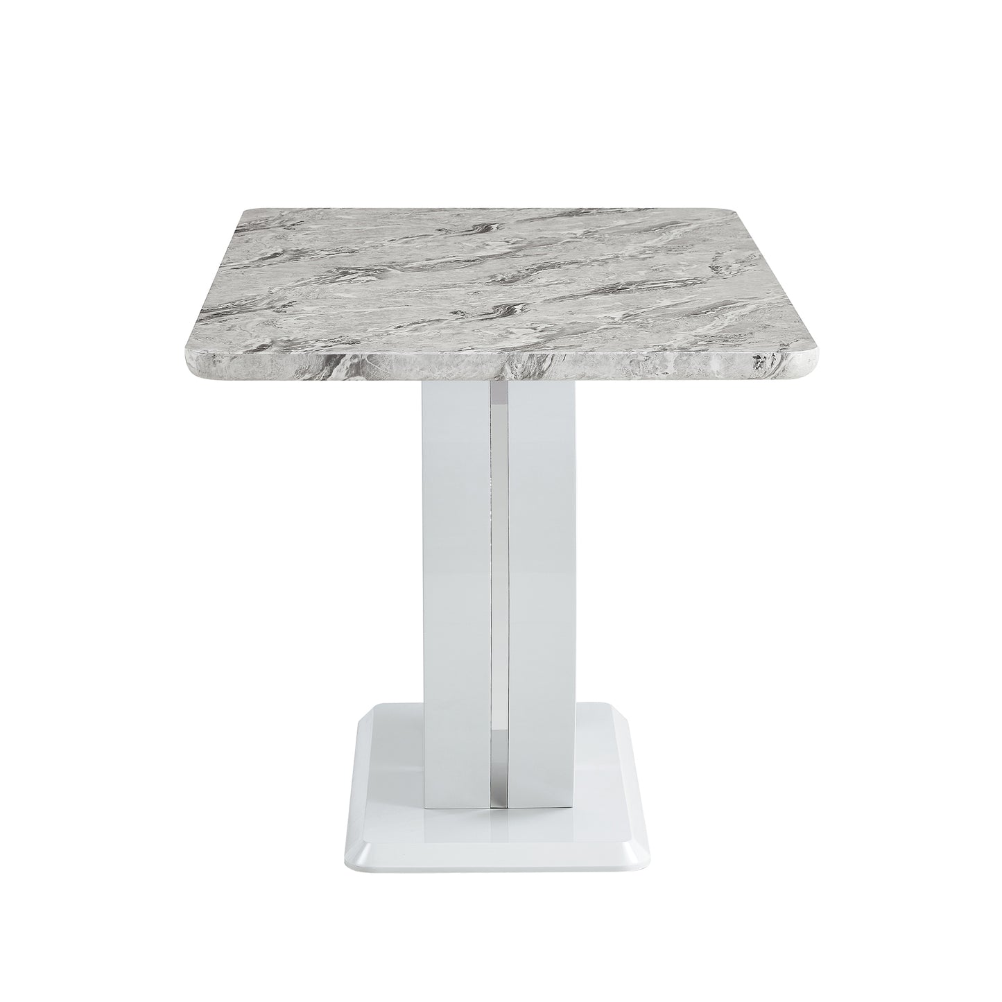 Melysen Modern Simple and Luxurious Grey Imitation Marble Grain Dining Table Rectangular office Table