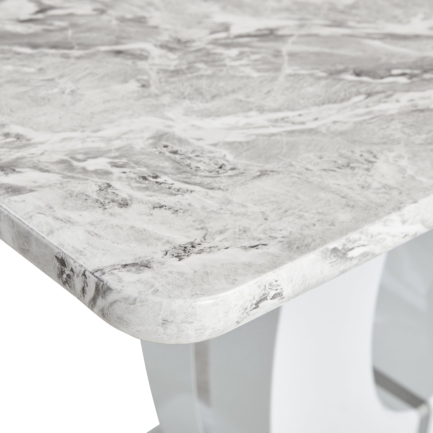 Melysen Modern Simple and Luxurious Grey Imitation Marble Grain Dining Table Rectangular office Table