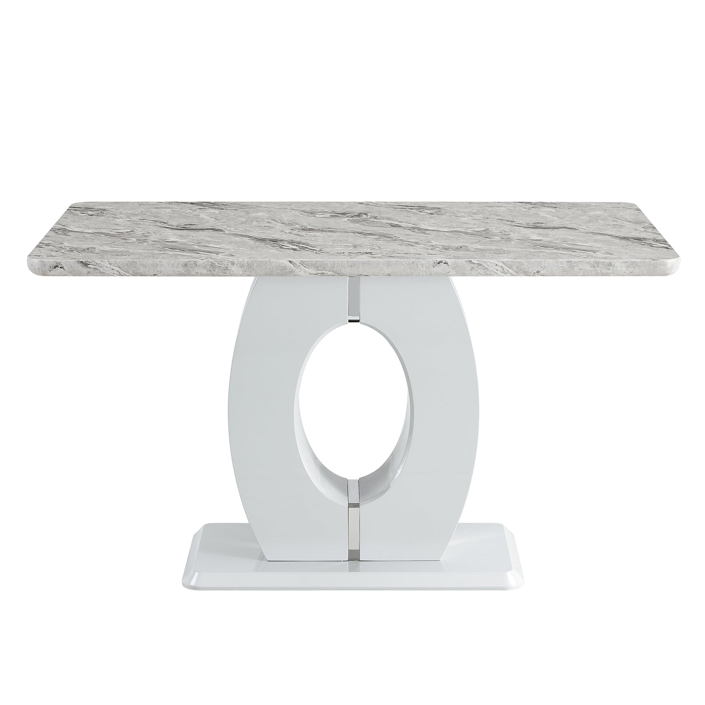 Melysen Modern Simple and Luxurious Grey Imitation Marble Grain Dining Table Rectangular office Table