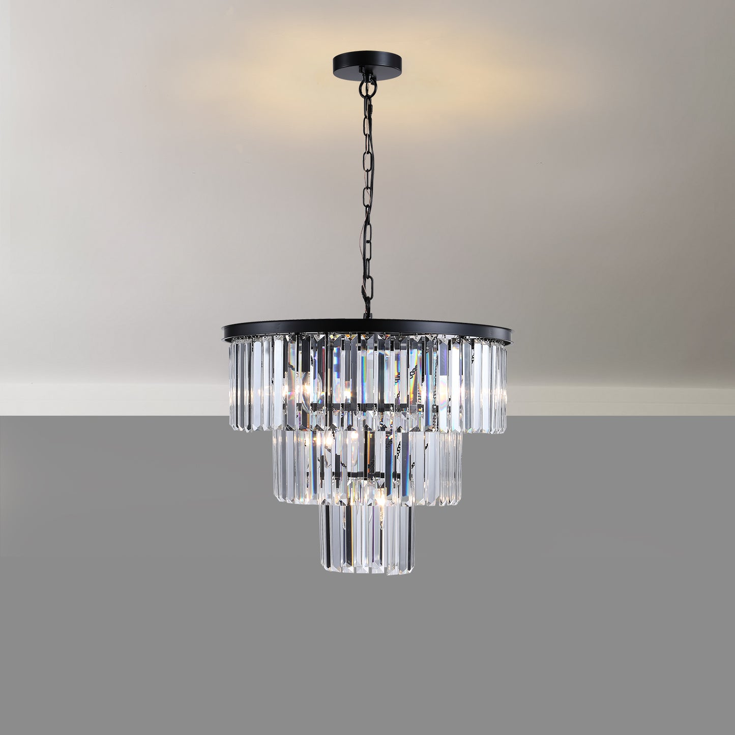 7-E12 Black Luxury Crystal Chandelier(No Bulbs)