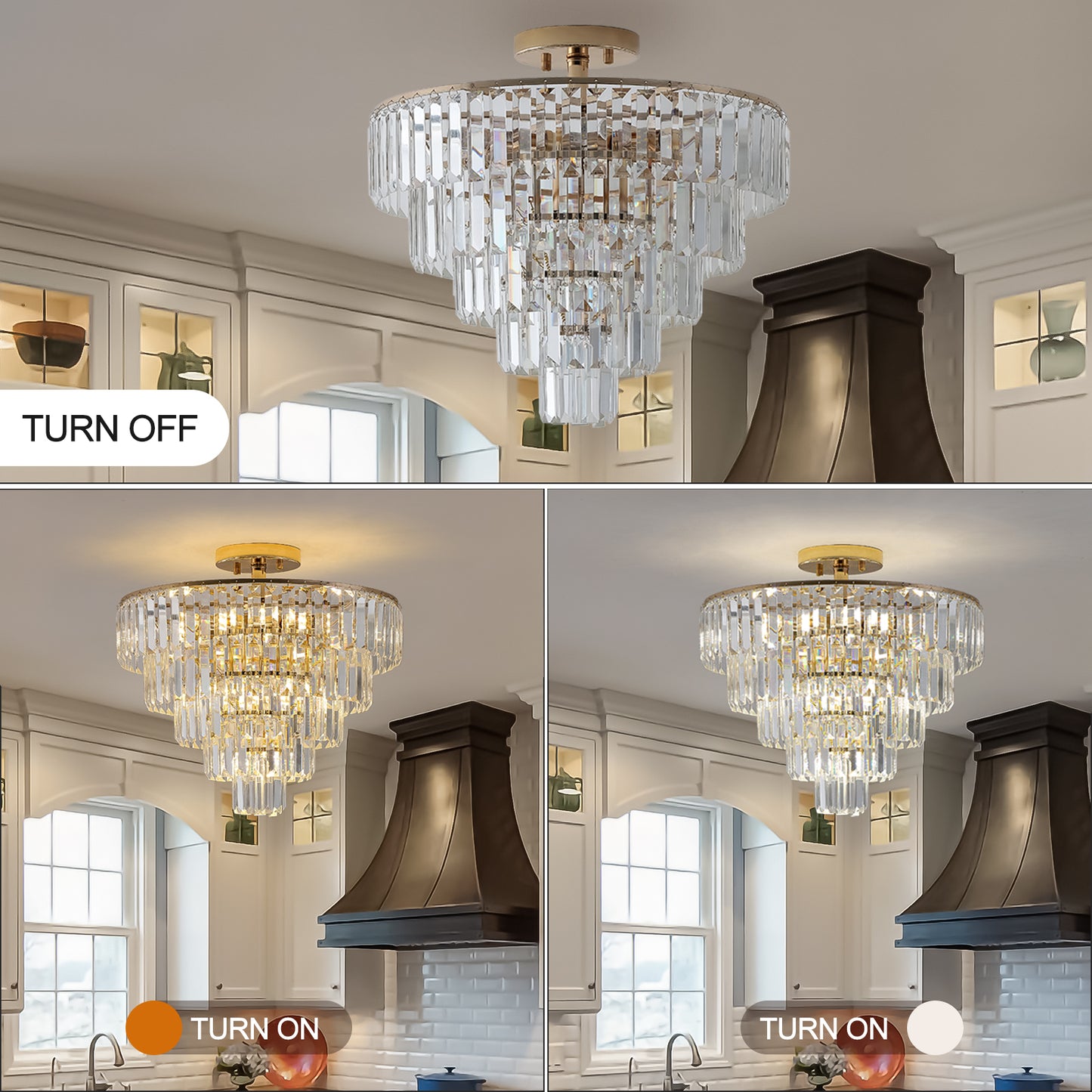 10-E12 Gold Crystal Chandeliers(No Bulbs)