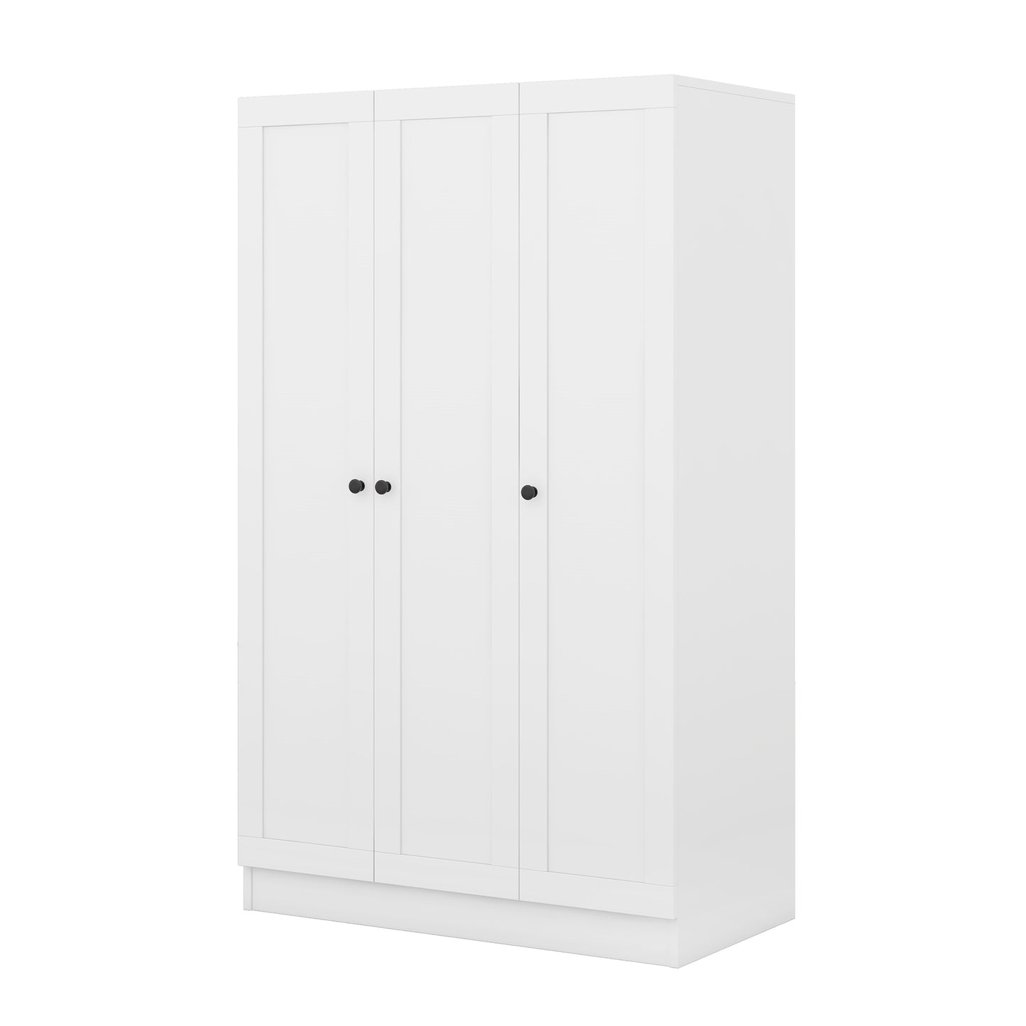 Melysen 3-Door Shutter Wardrobe with shelves, White