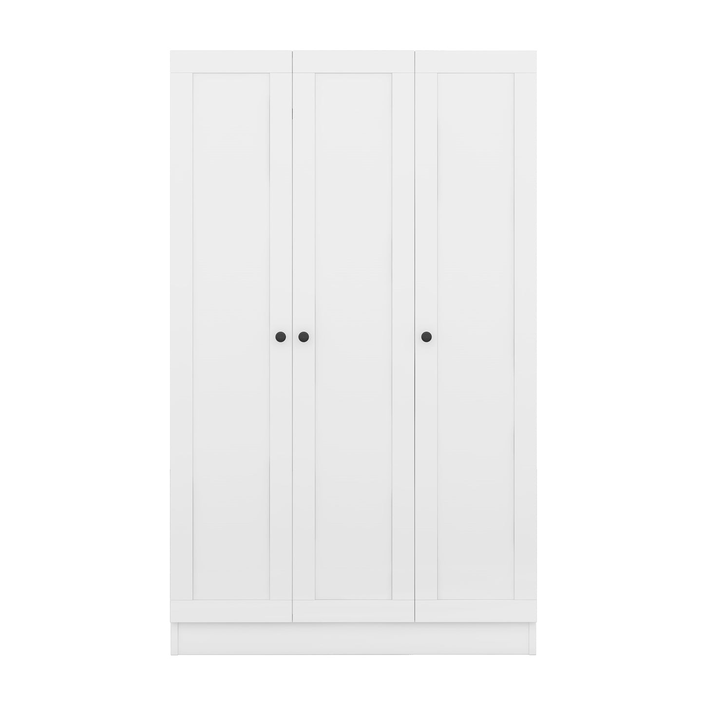 Melysen 3-Door Shutter Wardrobe with shelves, White