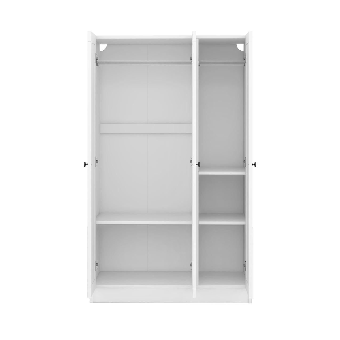 Melysen 3-Door Shutter Wardrobe with shelves, White