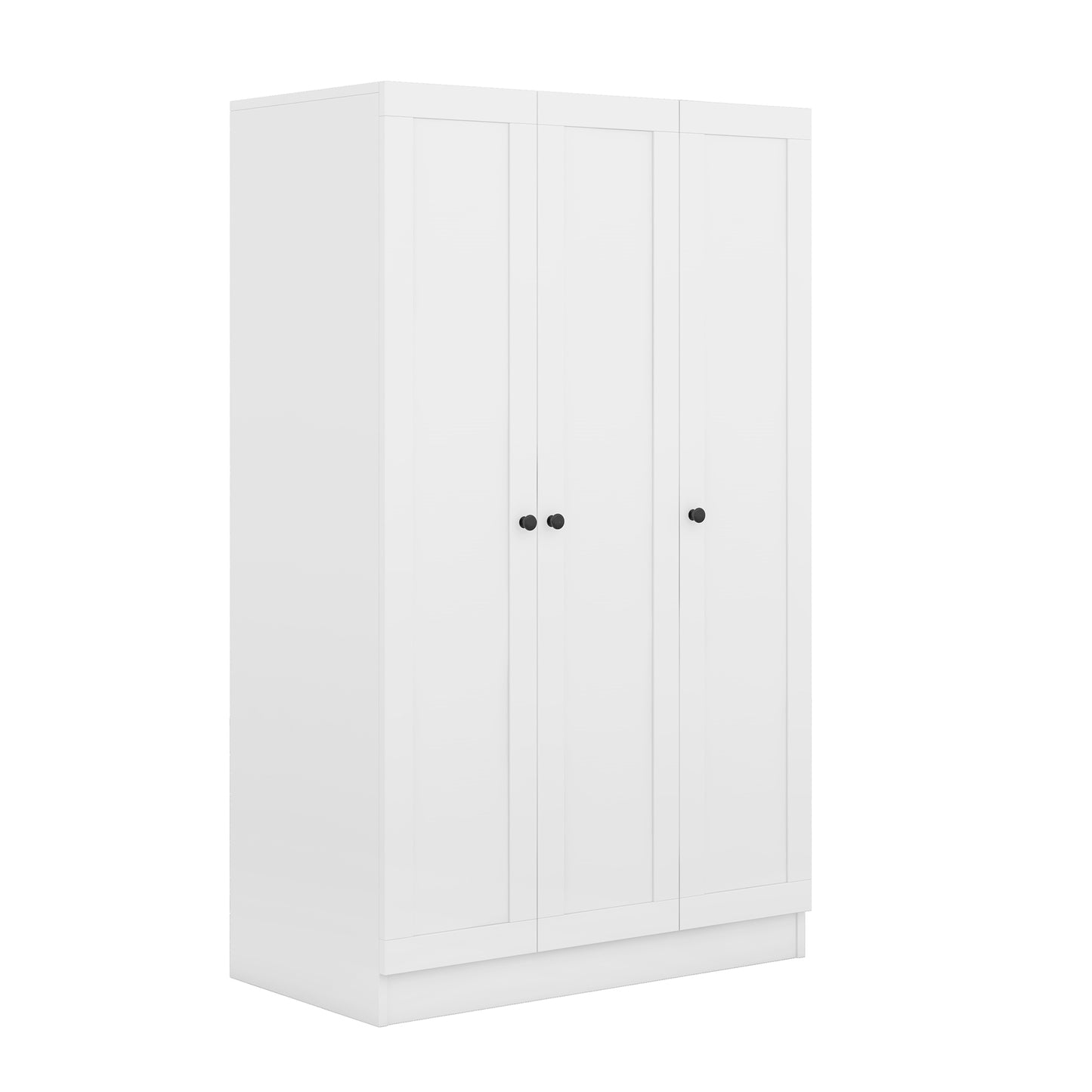 Melysen 3-Door Shutter Wardrobe with shelves, White