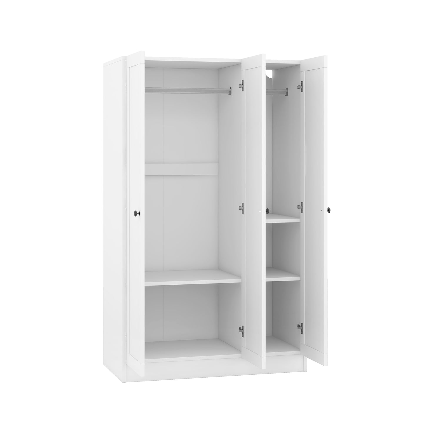 Melysen 3-Door Shutter Wardrobe with shelves, White