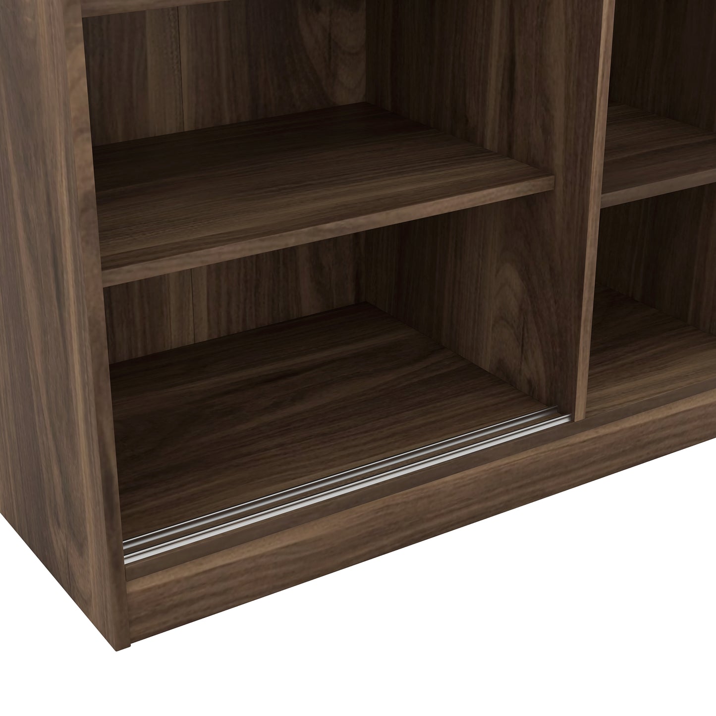 Melysen 3-Door Shutter Wardrobe with shelves, Walnut